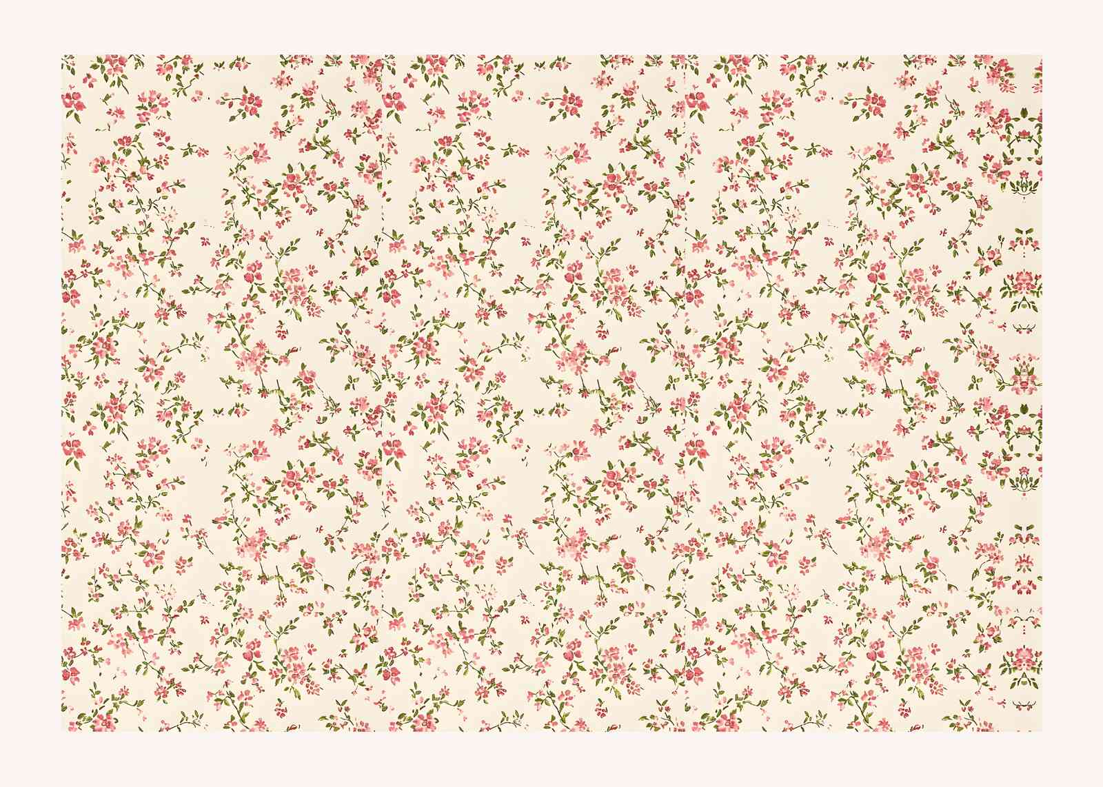 Romantic Pink Floral Vintage Vines Wall Art