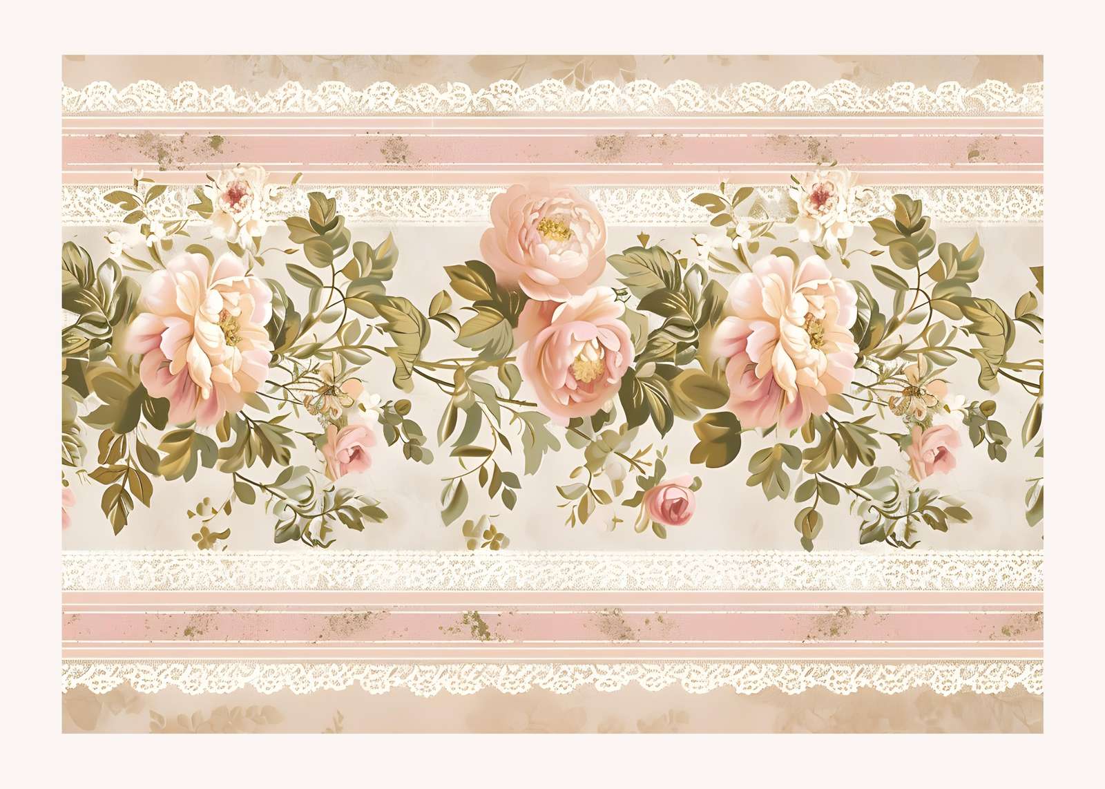 Vintage Floral Romance Peony Wall Art