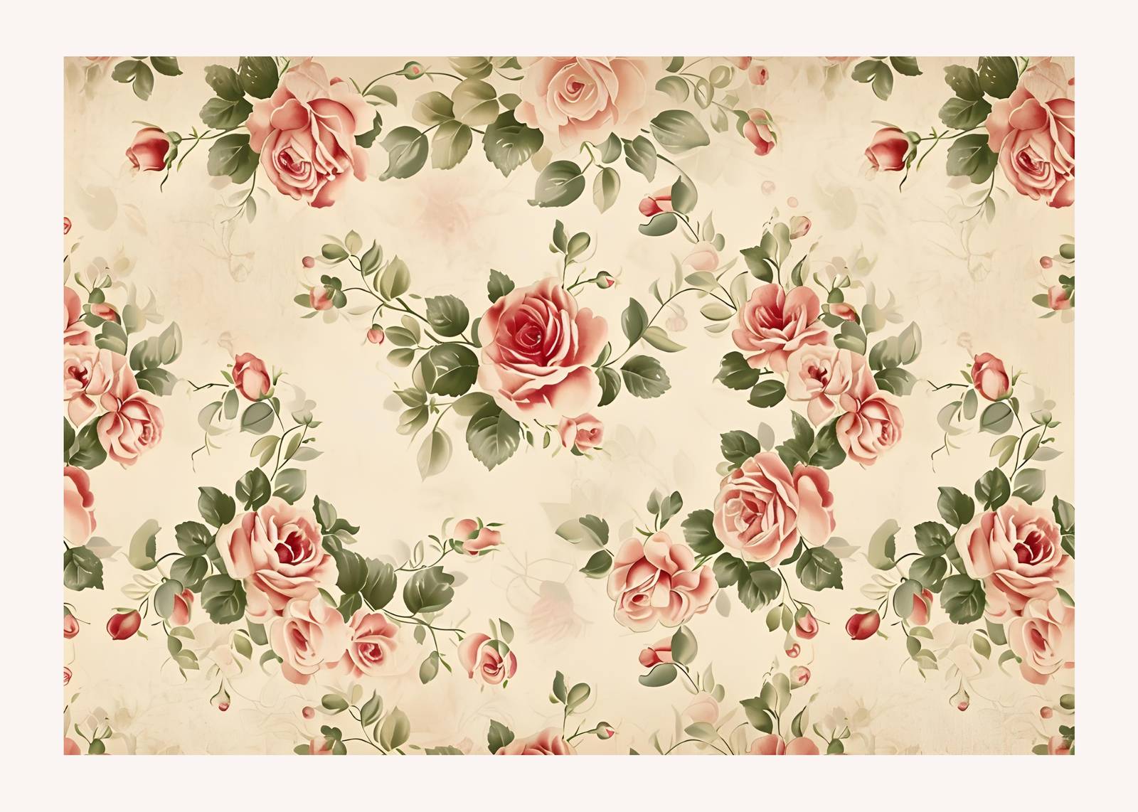Vintage Rose Bouquet Wall Art