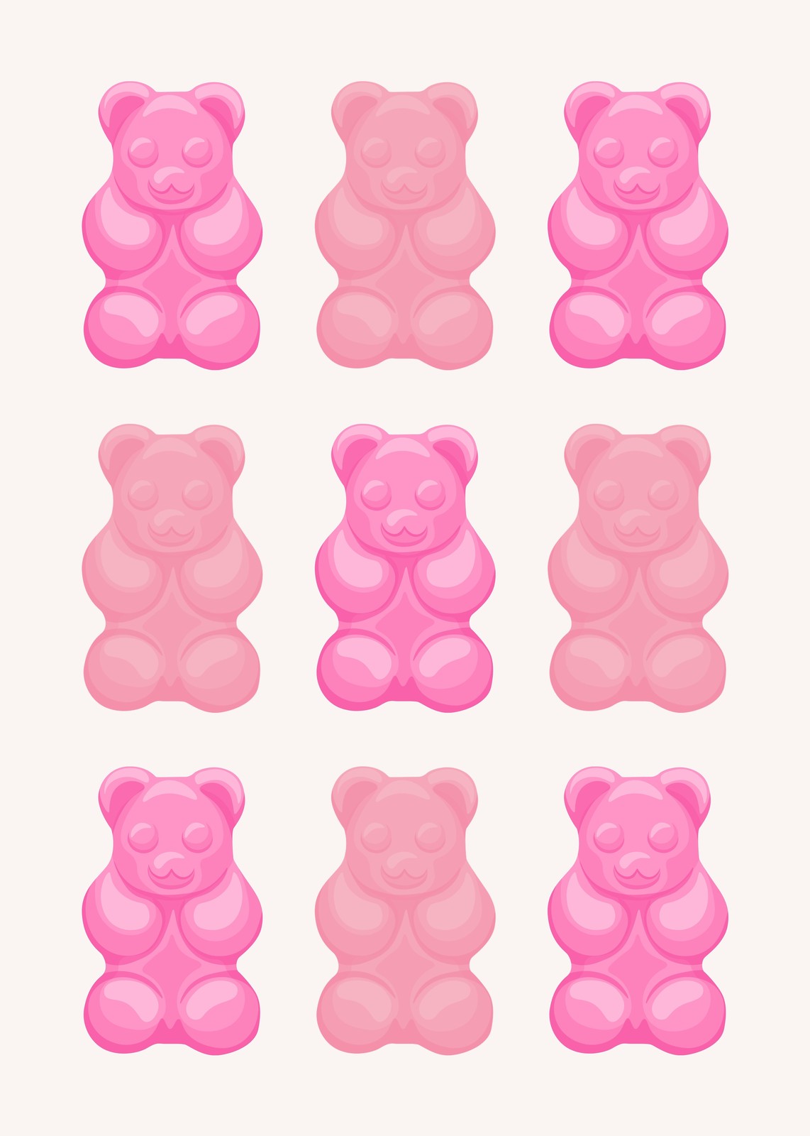 Pink Gummy Bears Sweet Dreams Wall Art