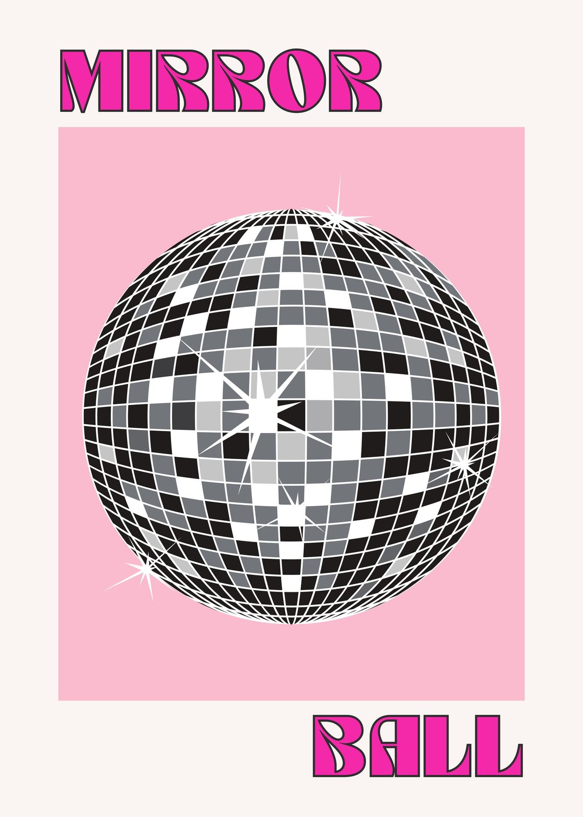 Retro Disco Mirror Ball Wall Art