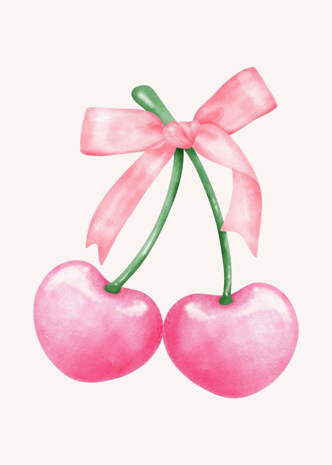Sweet Cherry Dreams Pink Bow Wall Art