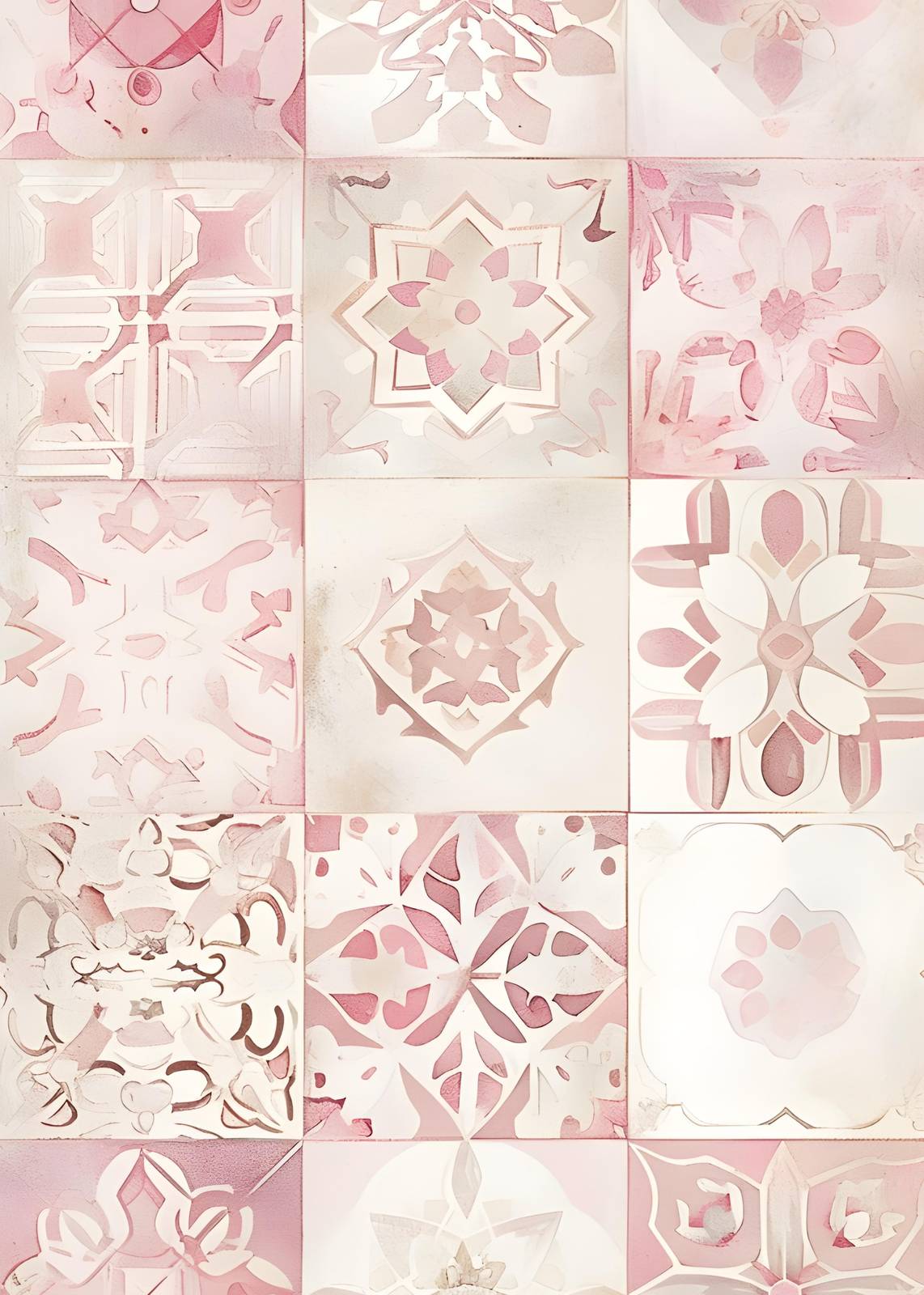Pink Mandala Tile Art Wall Art
