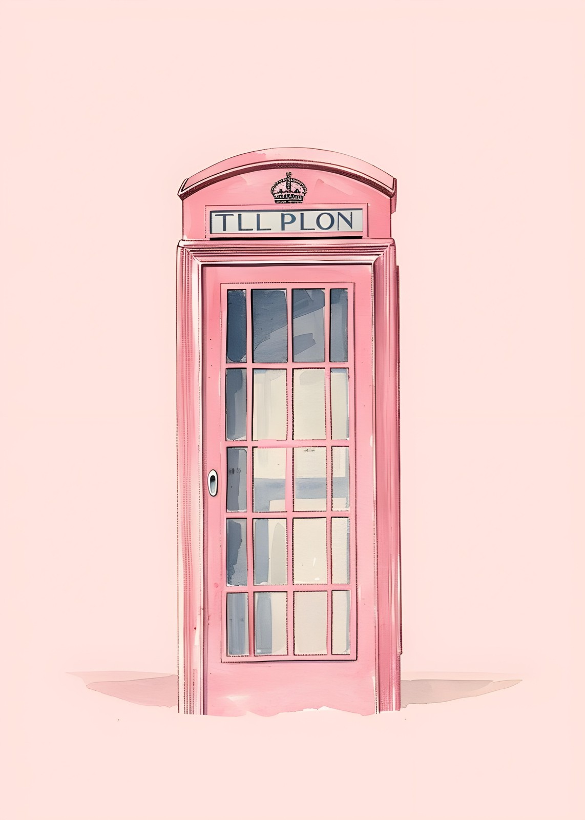 Chic Pink Phone Booth Art Wall Art