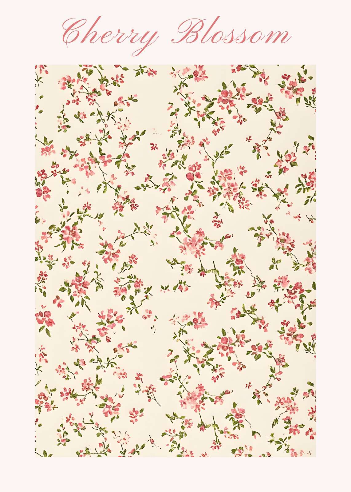 Vintage Cherry Blossom Floral Wall Art