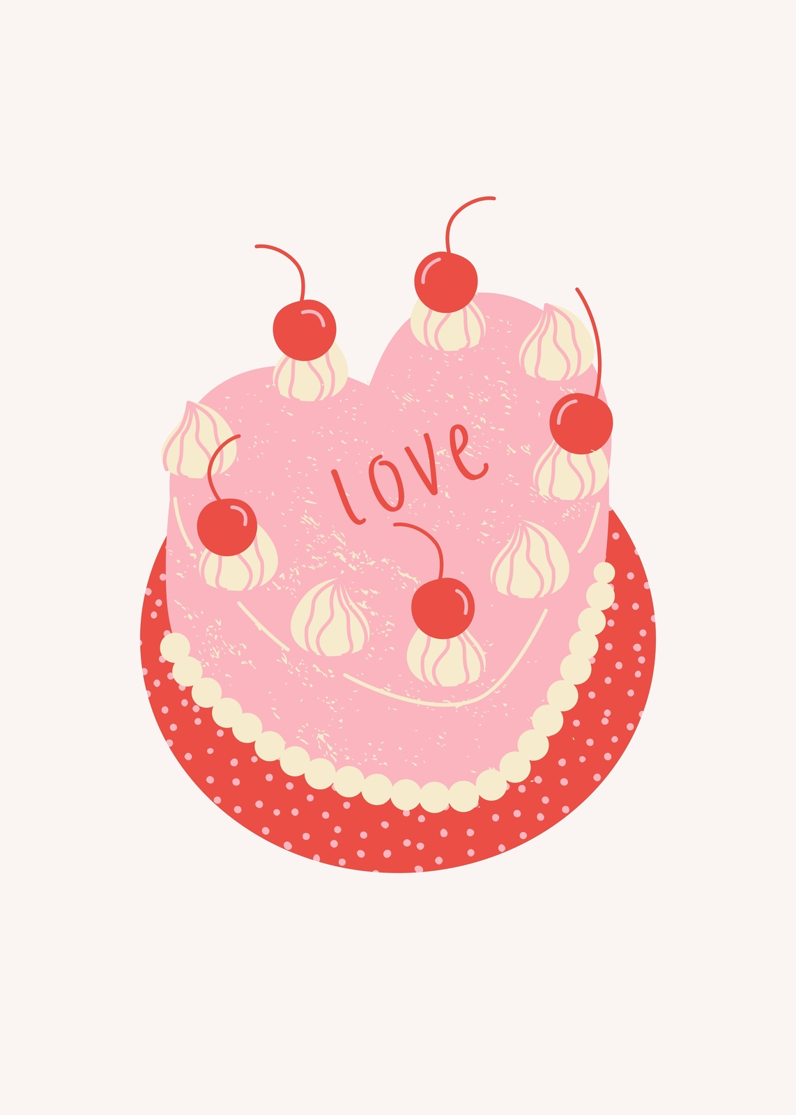 Sweet Love Heart Cake Wall Art Wall Art