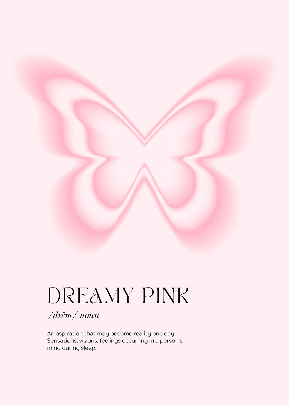 Dreamy Pink Butterfly Aura Wall Art