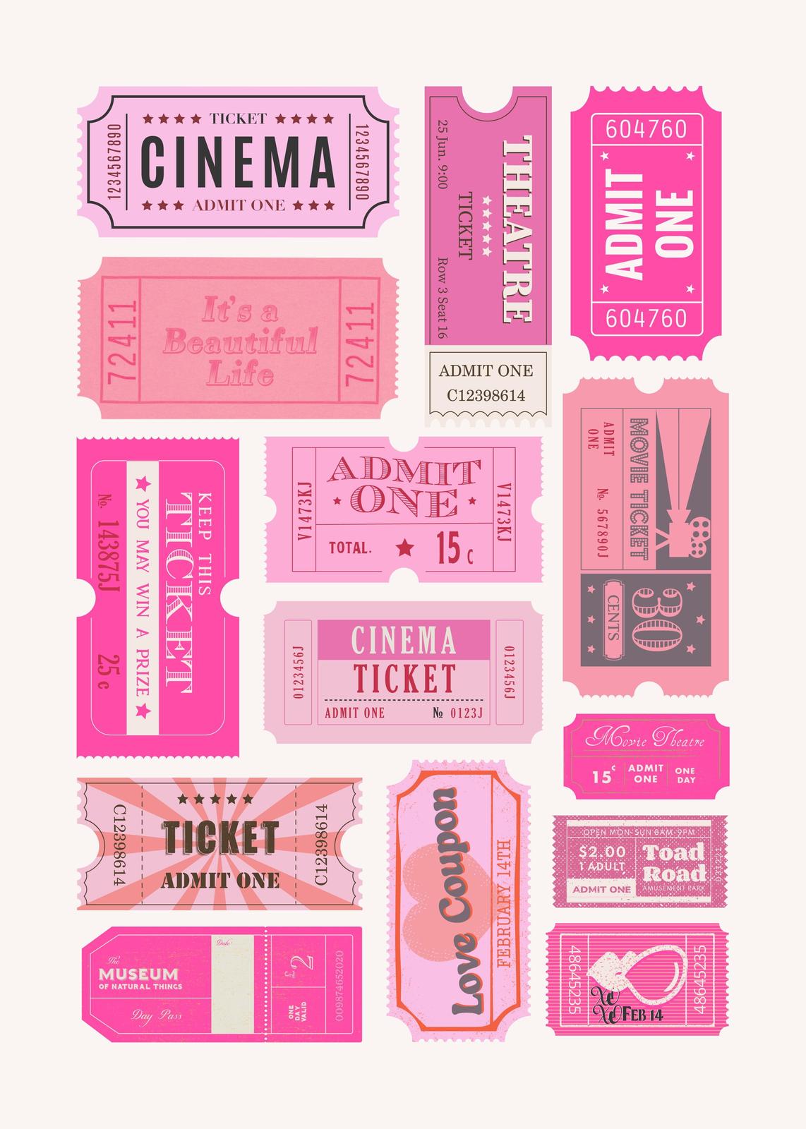Vintage Ticket Collection Wall Art
