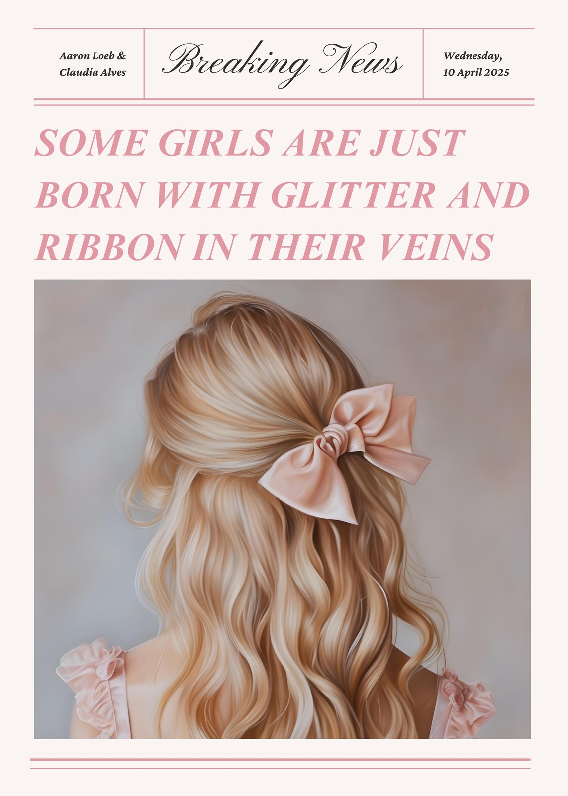 Born with Glitter Girls Hair Bow Wall Art