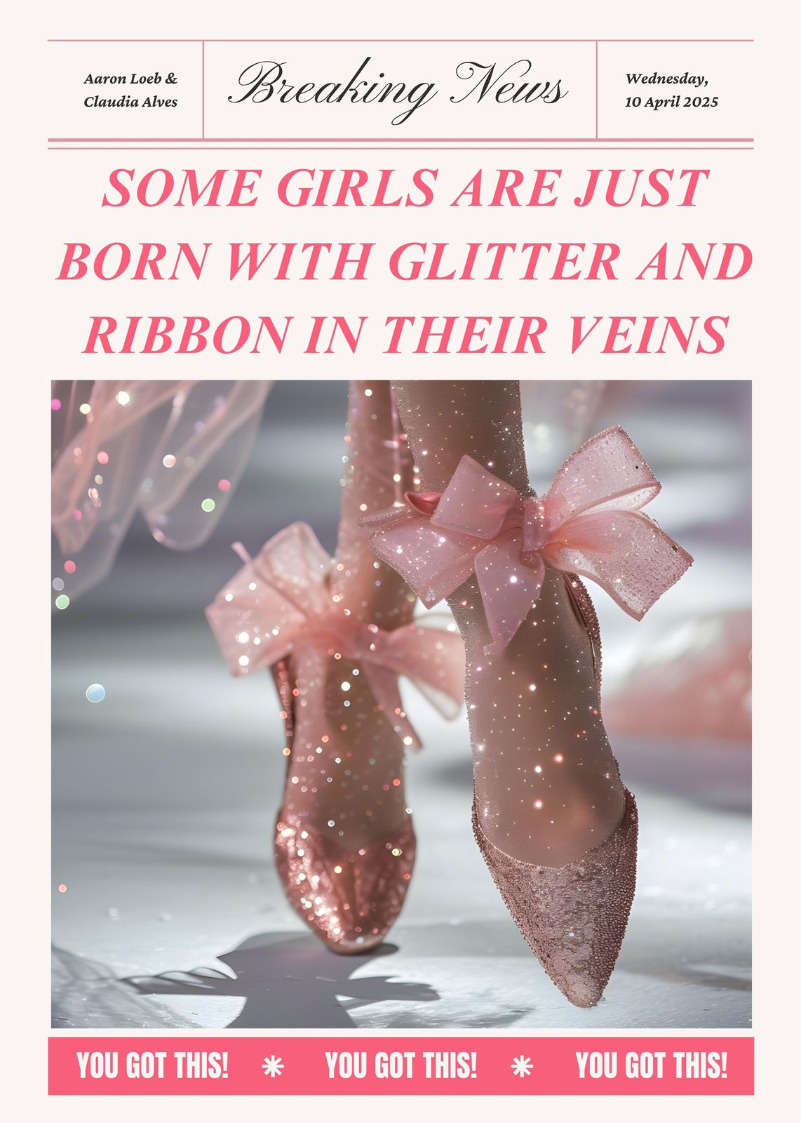 Sparkle & Ribbon Heels Wall Art