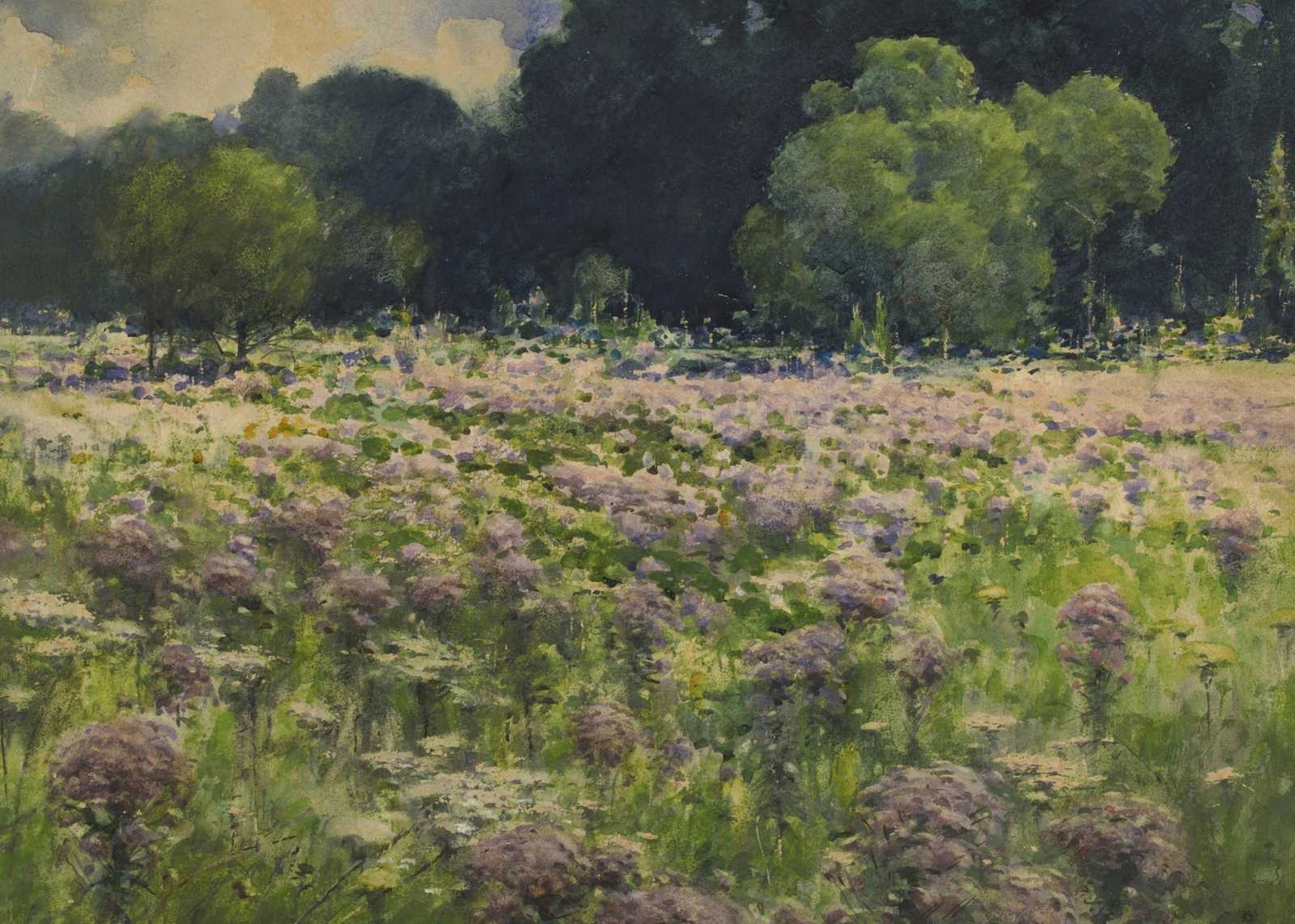 Serene Meadow Floral Landscape Wall Art