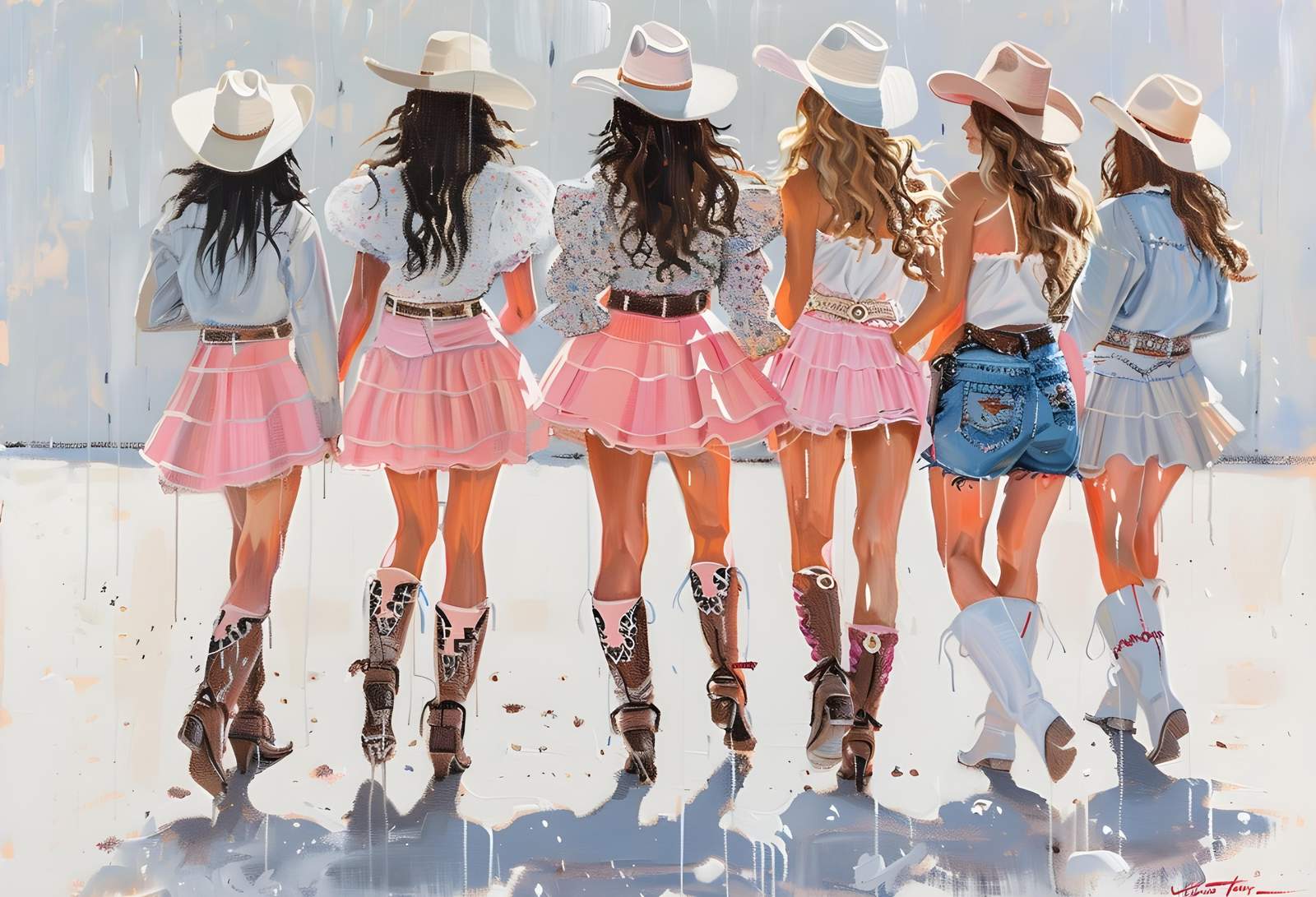 Cowgirl Squad Pink Skirts Wall Art