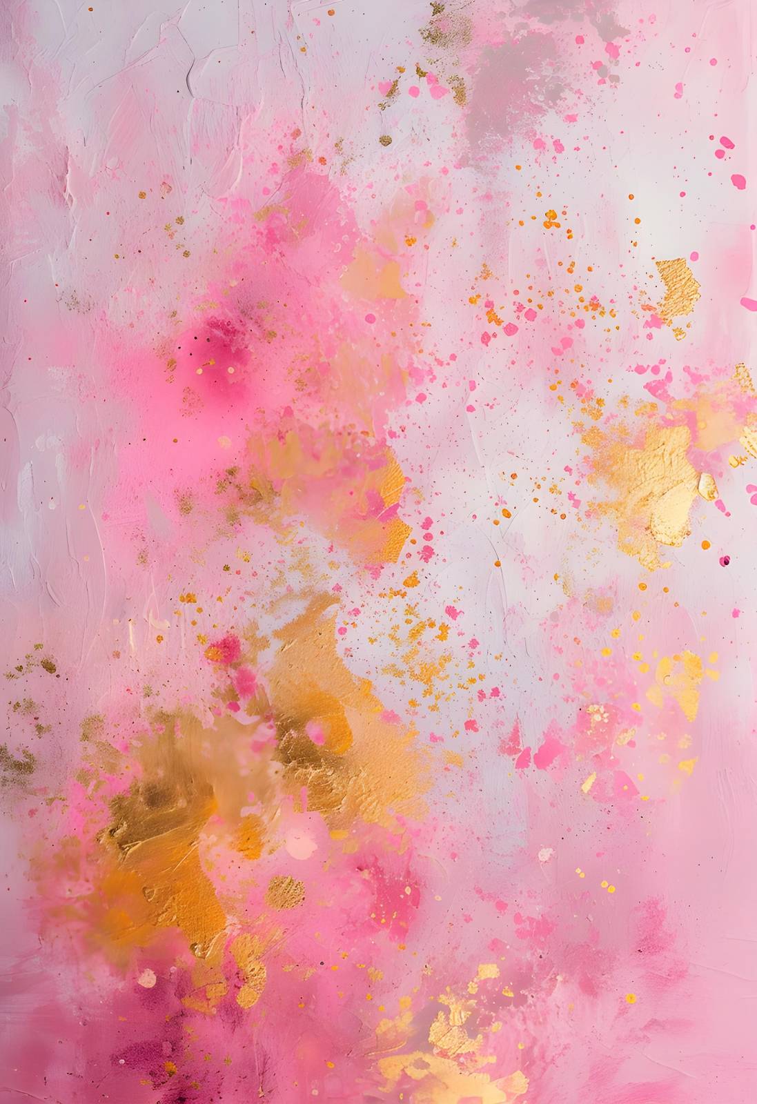 Blush & Gold Abstract Splatter Wall Art