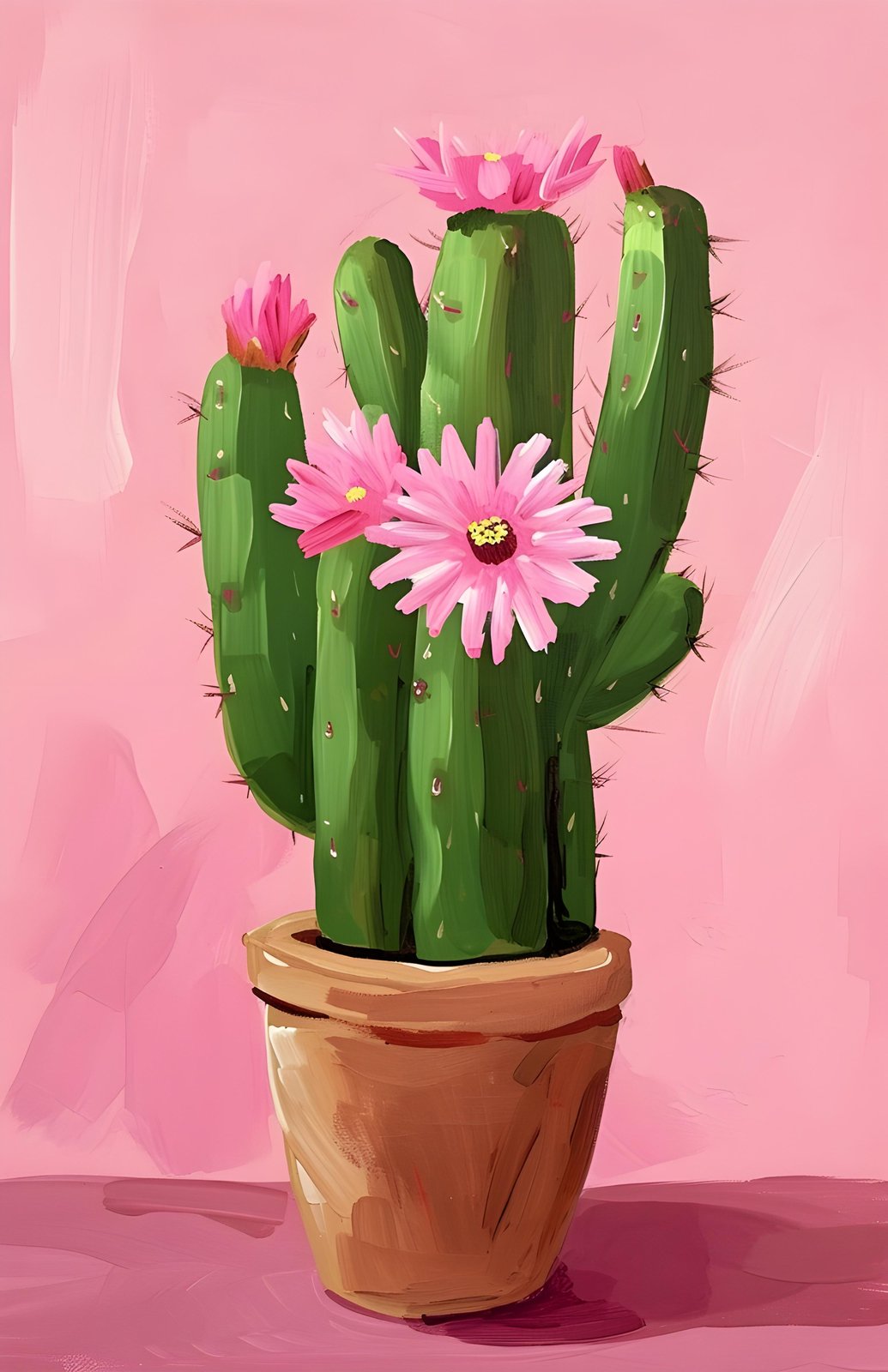 Pink Cactus Blossom Wall Art