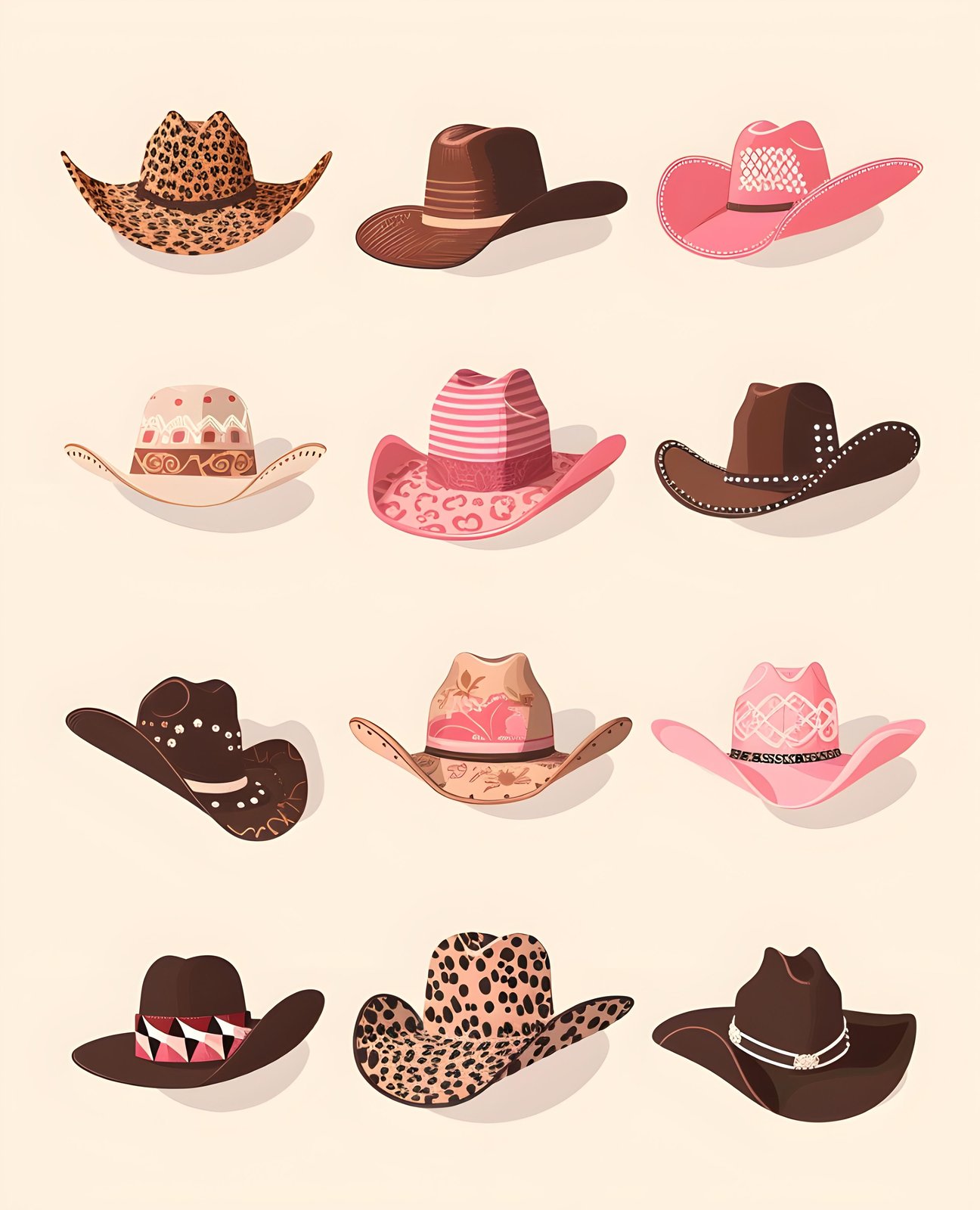 Cowgirl Hat Collection Wall Art