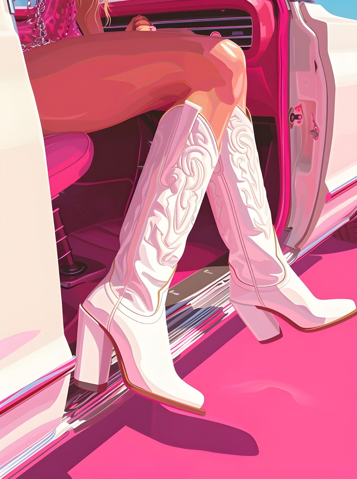 Pink Rodeo Dream Cowboy Boots Wall Art