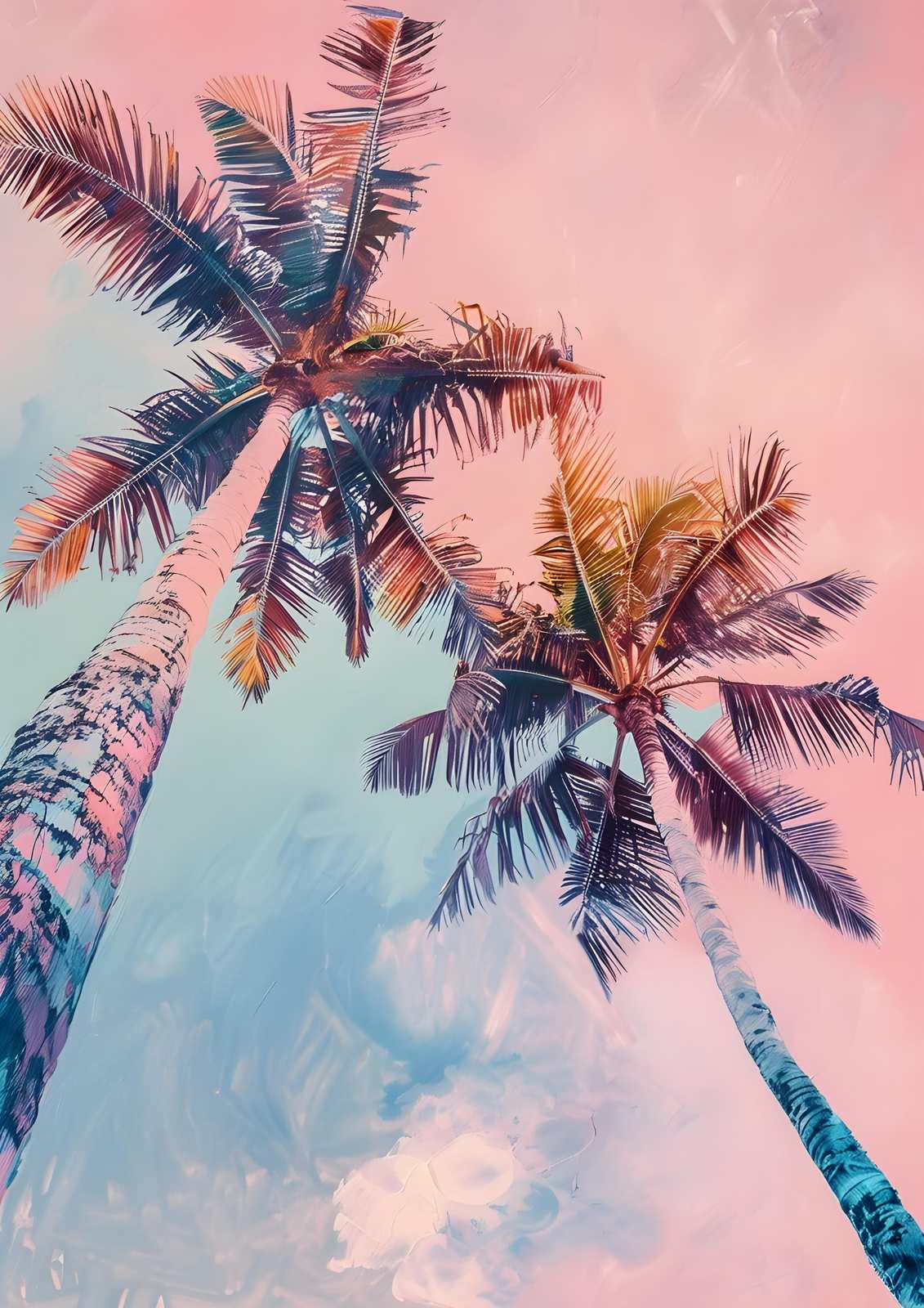 Vibrant Palm Trees Beach Bliss Wall Art