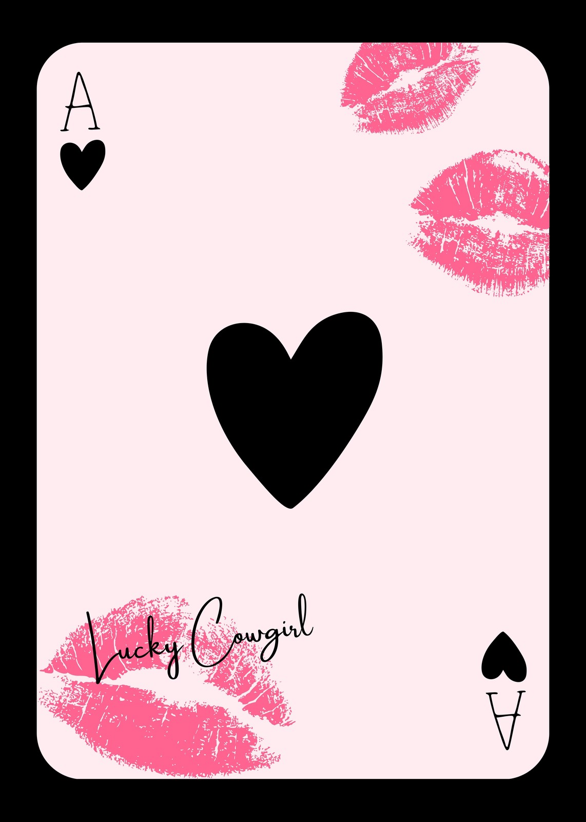 Lucky Cowgirl Pink Ace of Hearts Wall Art