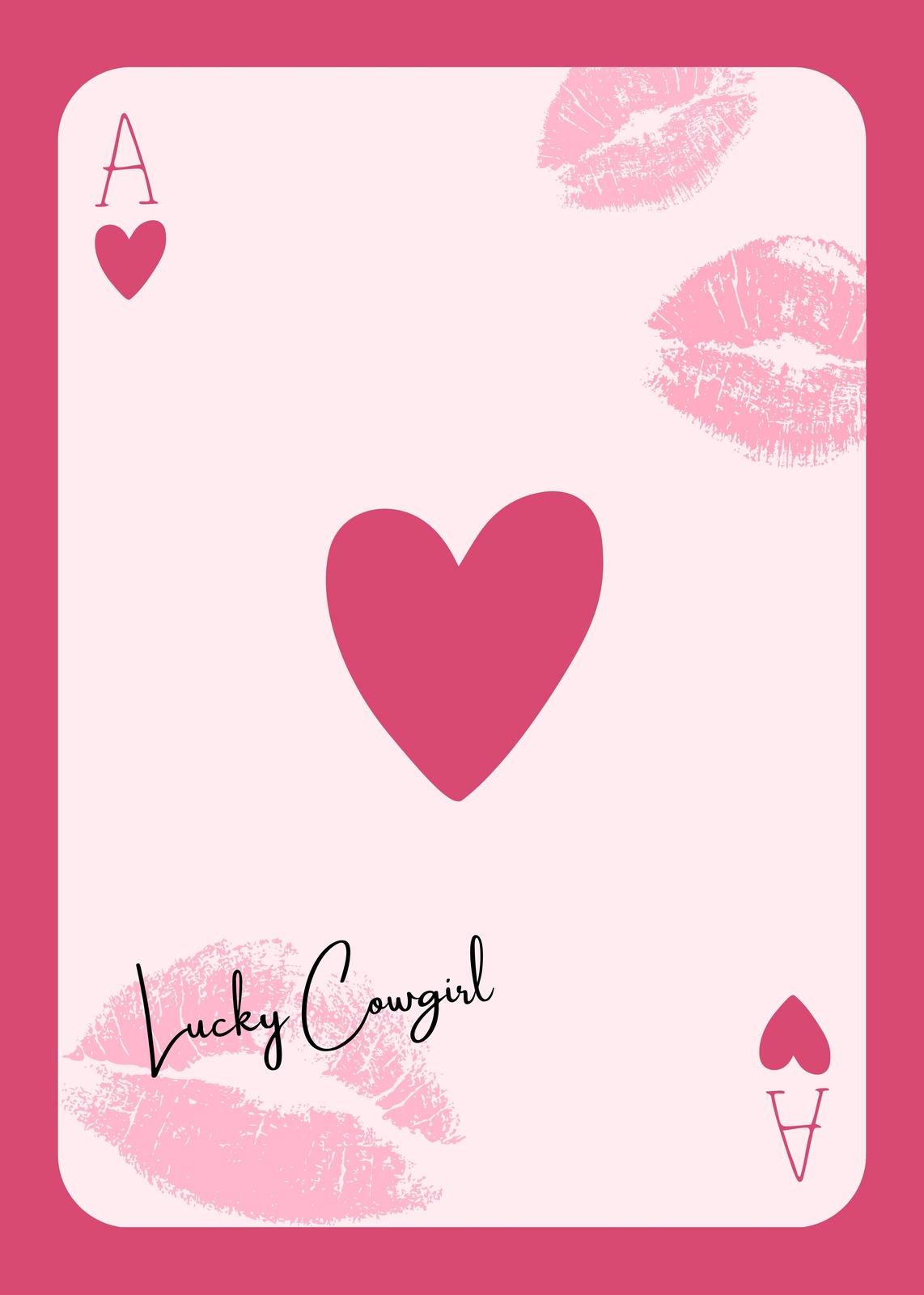 Lucky Cowgirl Ace of Hearts Wall Art
