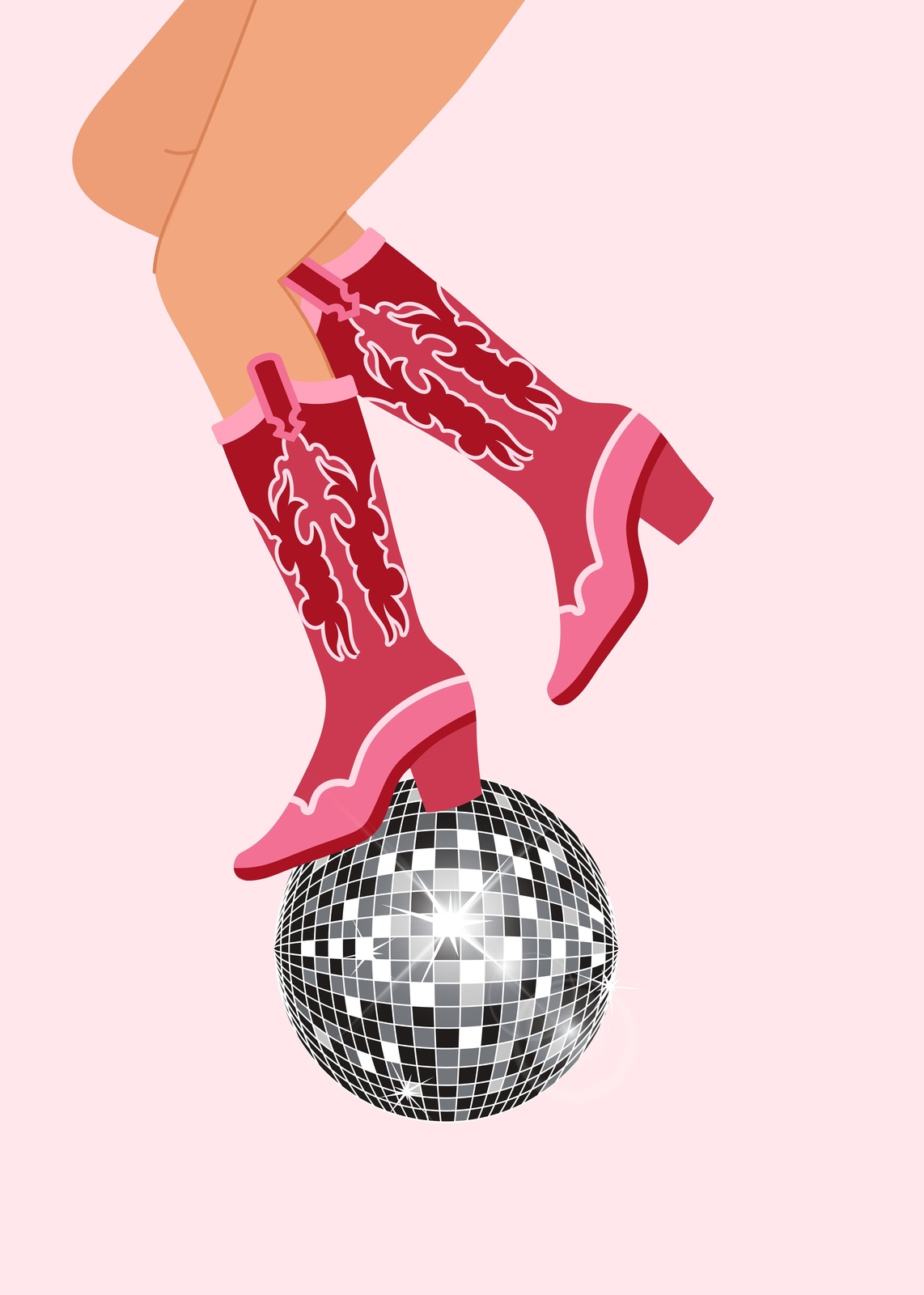 Disco Cowgirl Boots Wall Art