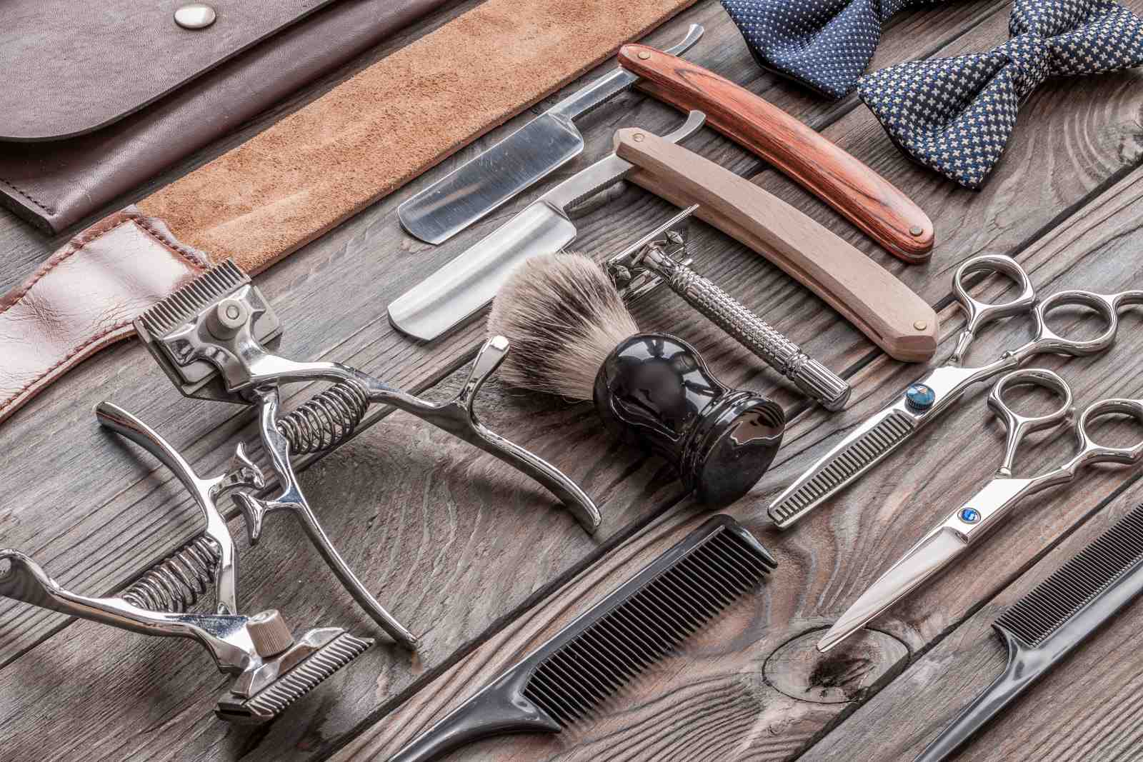 Vintage Barber Tools & Bow Tie Wall Art