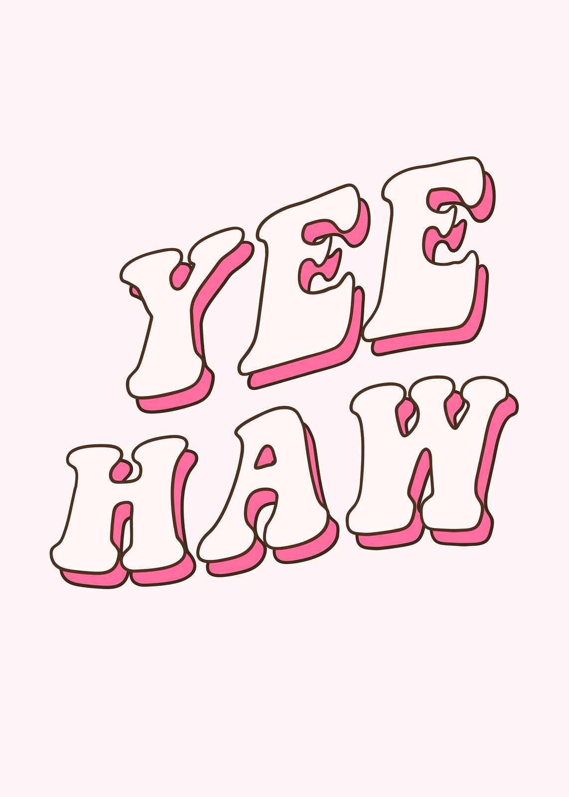 Retro Yee Haw Pink Wall Art