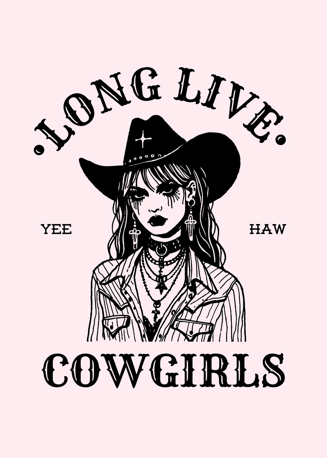 Gothic Cowgirl Yee Haw Wall Art