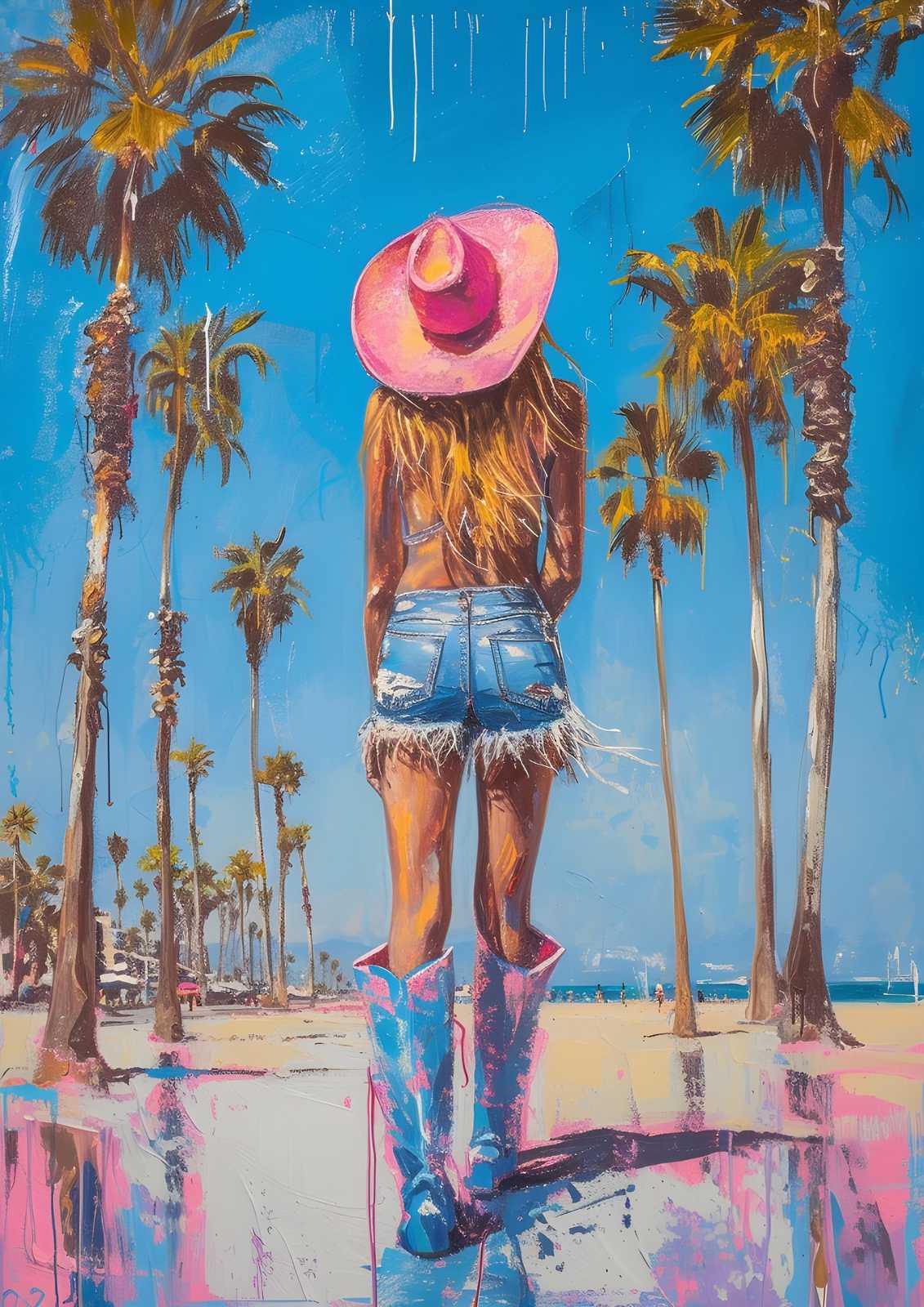 Boho Beach Babe Palm Tree Wall Art