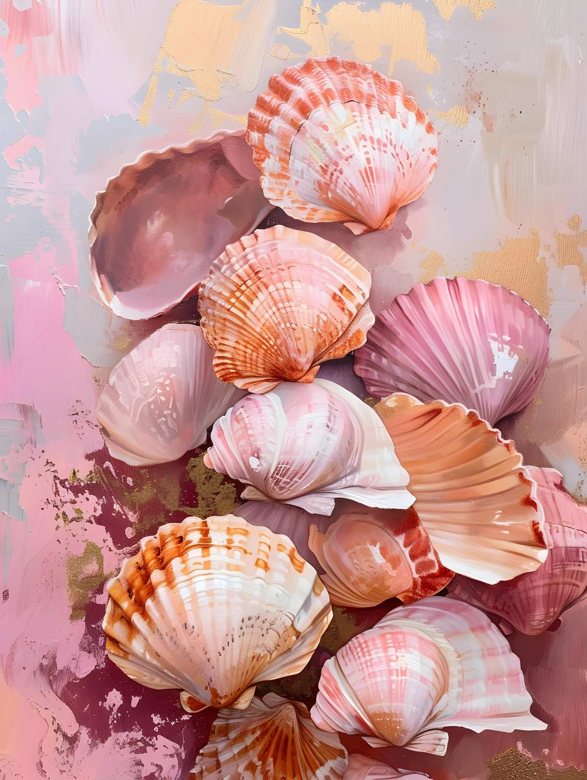 Serene Seashell Symphony Wall Art