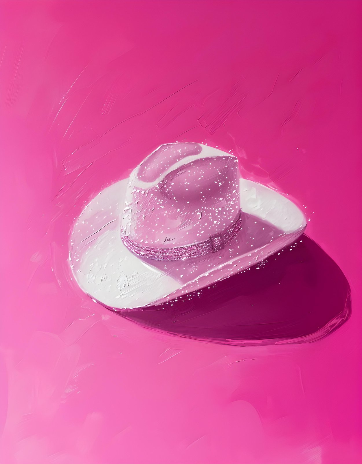Sparkling Pink Cowboy Hat Wall Art