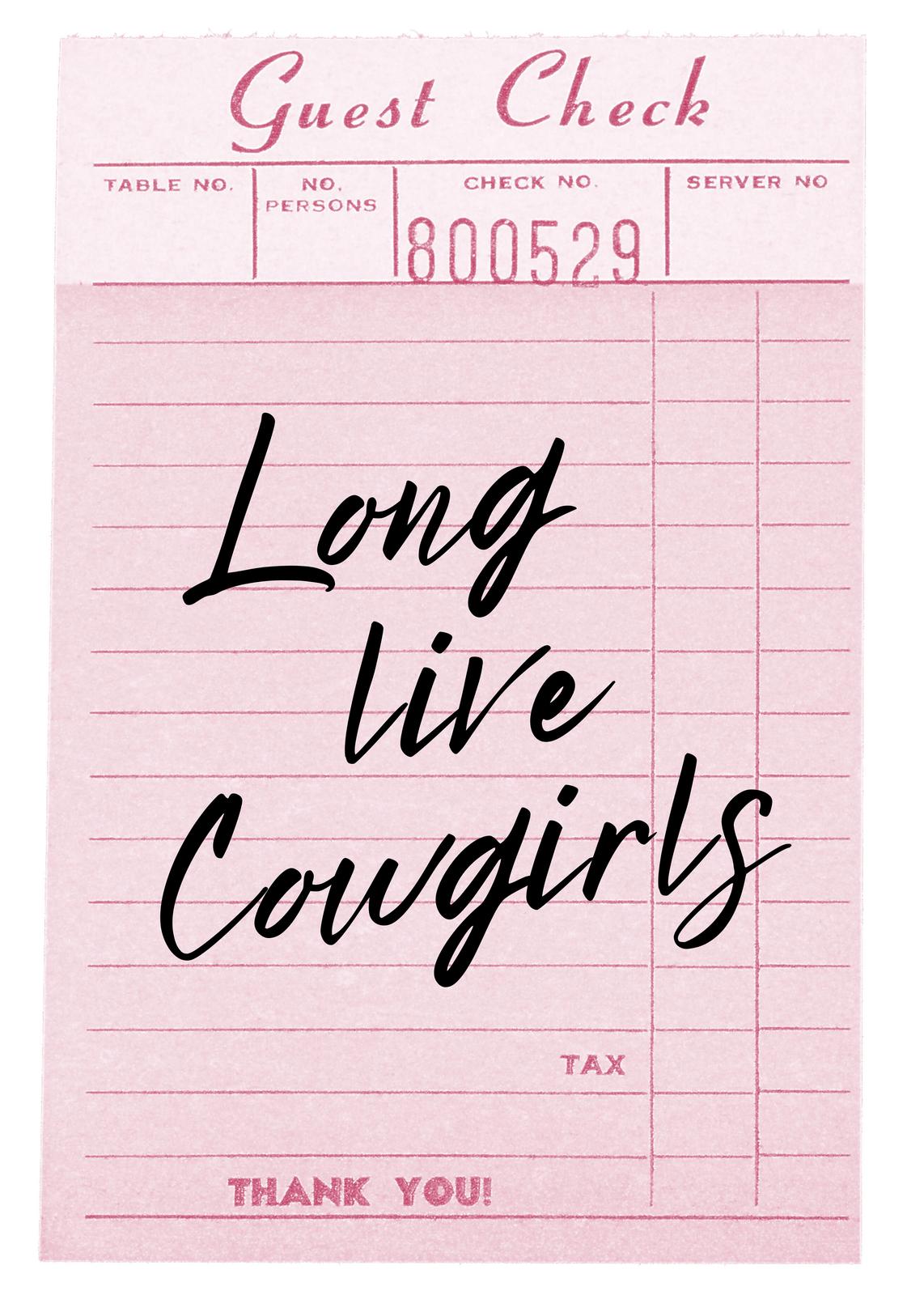 Long Live Cowgirls Western Vintage Guest Check Wall Art