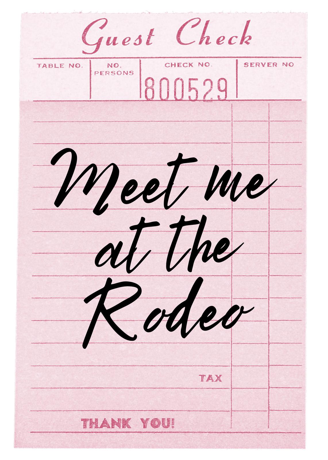 Meet Me at the Rodeo Guest Check Wall Art