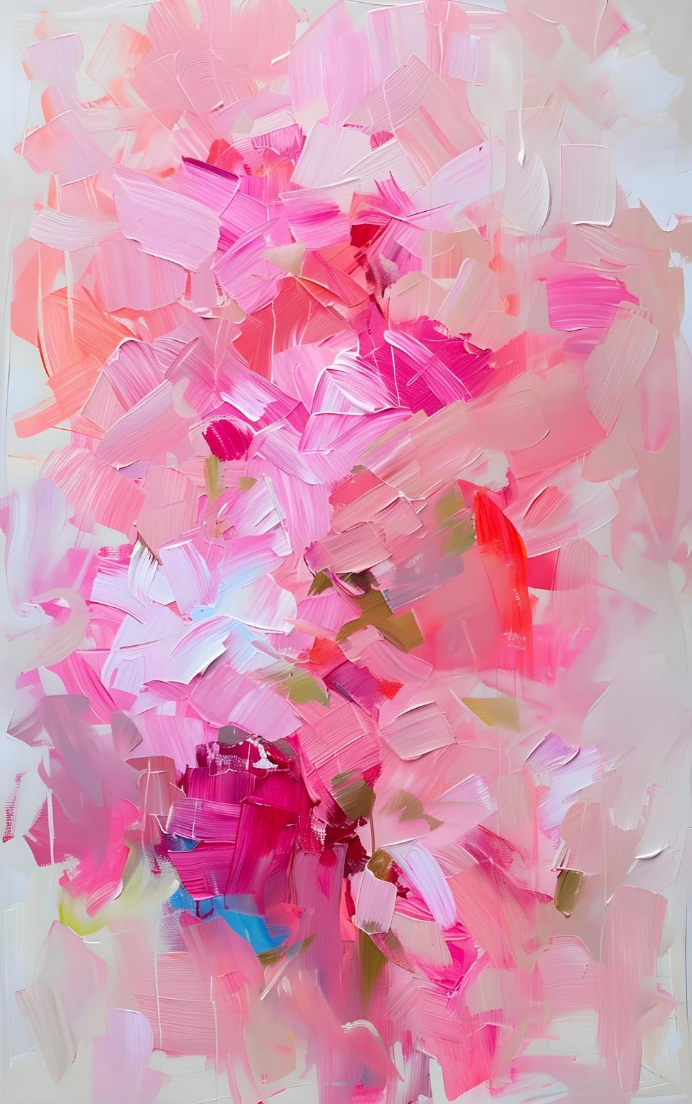 Blush Bloom Abstract Palette Knife Wall Art