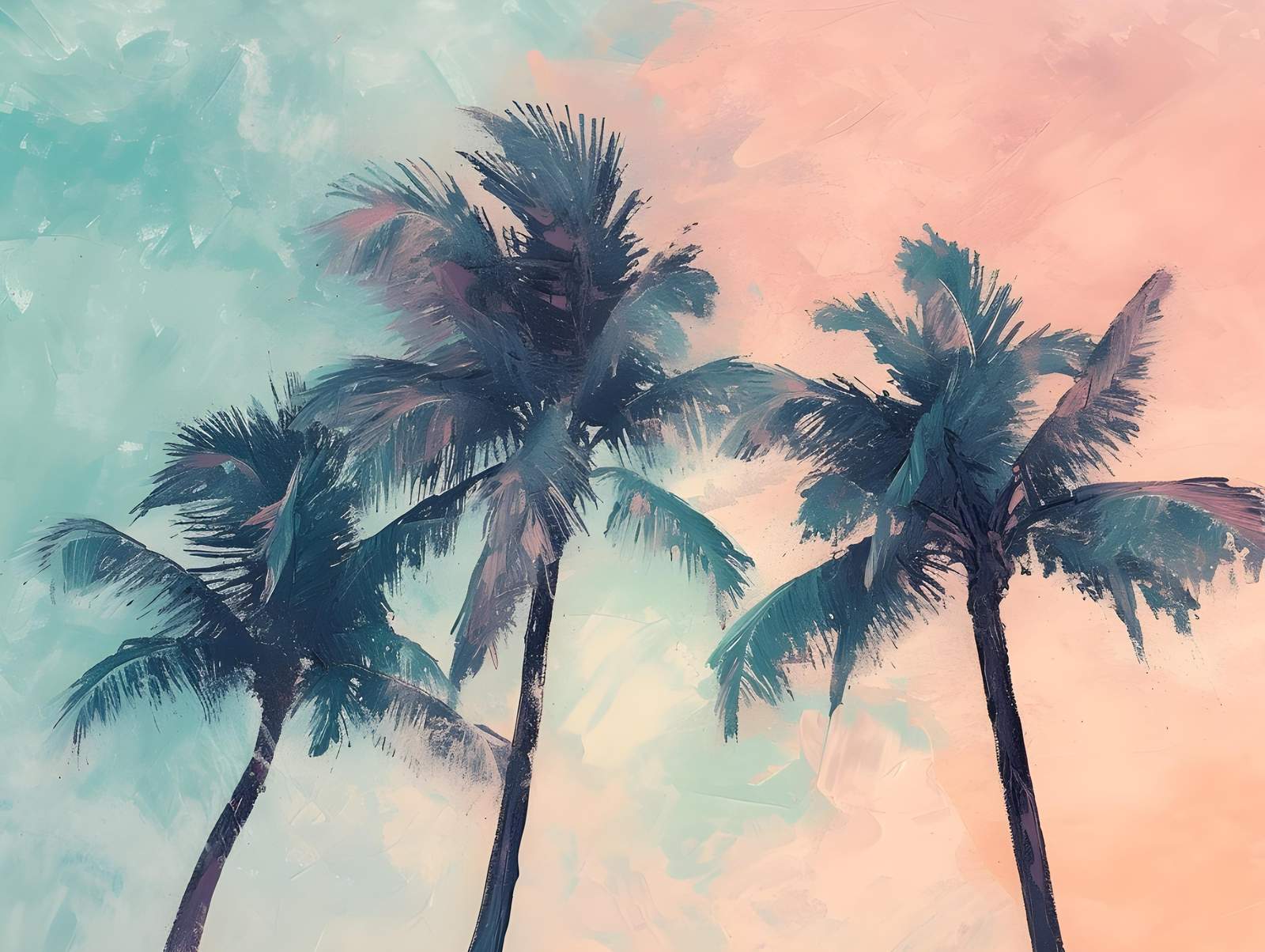 Dreamy Palm Trees Sunset Wall Art