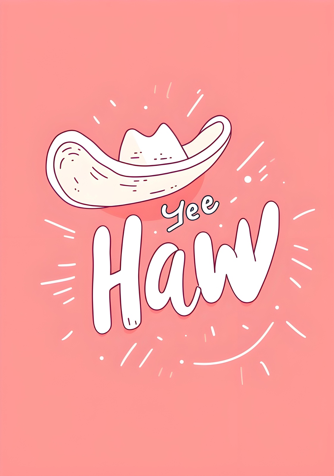Yee Haw Cowboy Hat Fun Wall Art