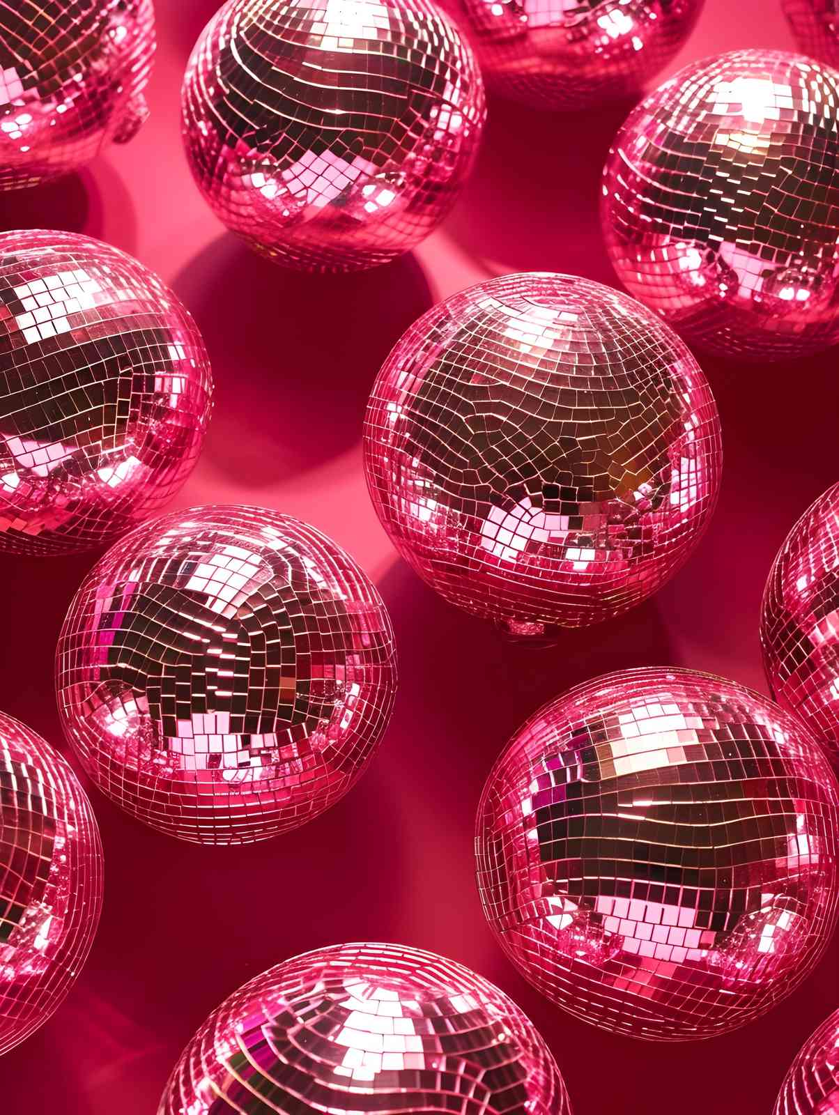 Pink Disco Balls Party Vibes Wall Art