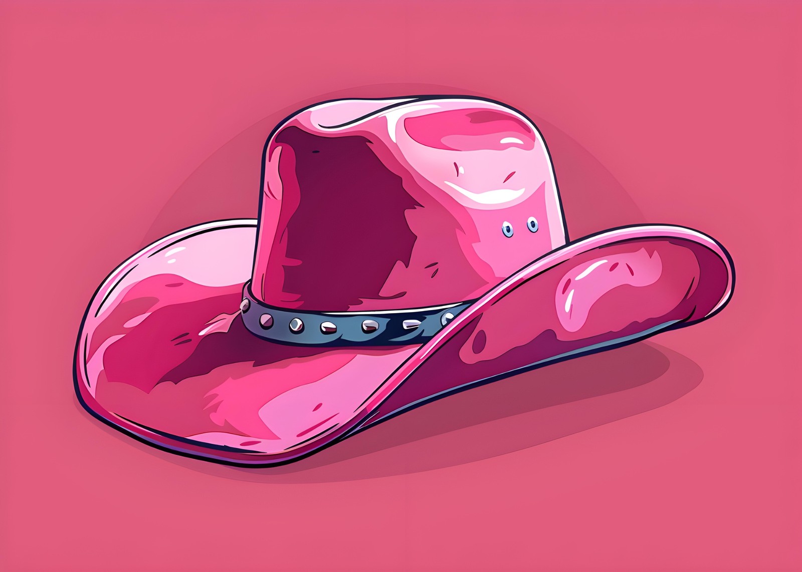 Glamorous Pink Cowboy Hat Pop Art Wall Art
