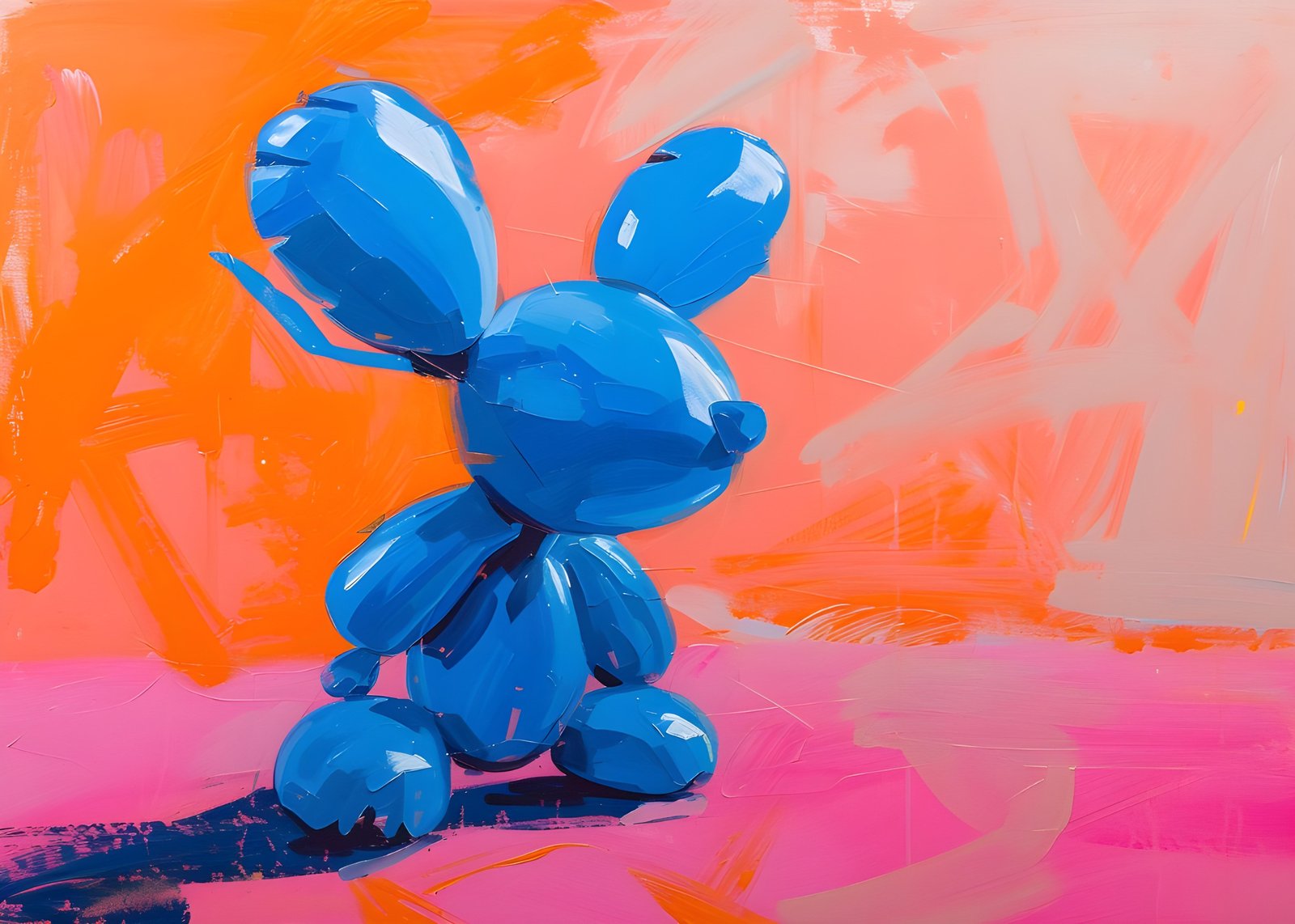 Vibrant Blue Balloon Dog Pop Art Wall Art