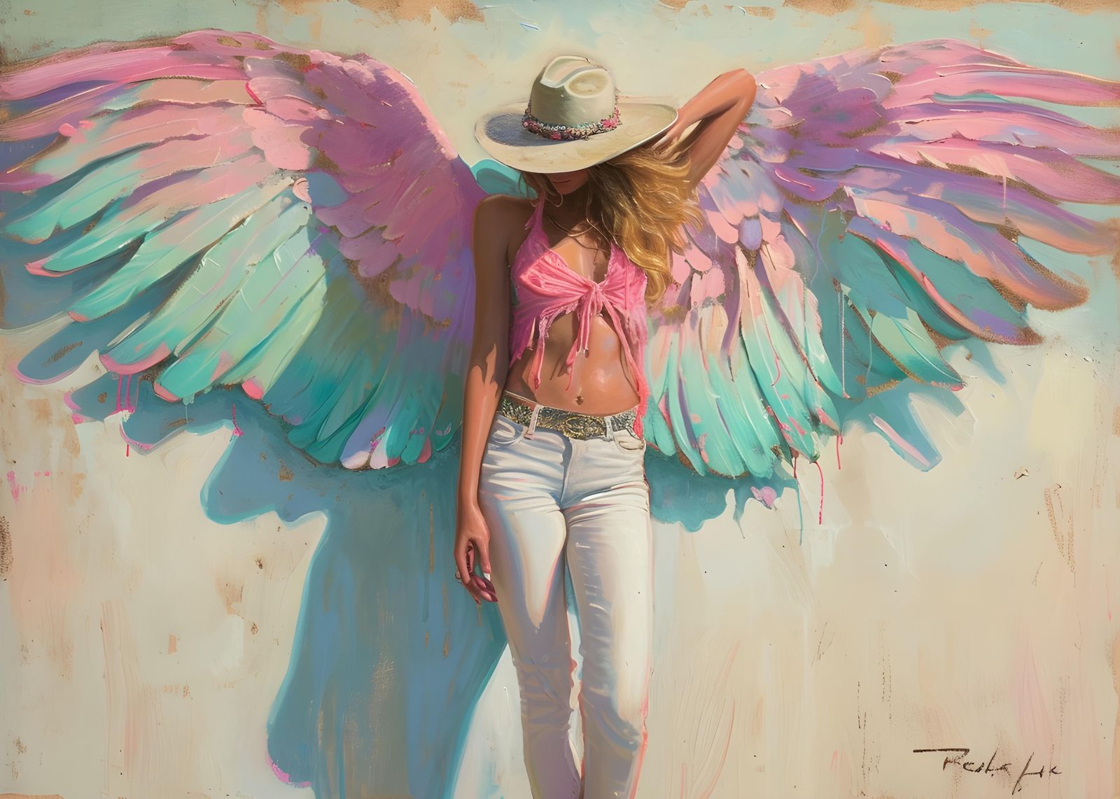 Boho Angel Cowgirl Wall Art