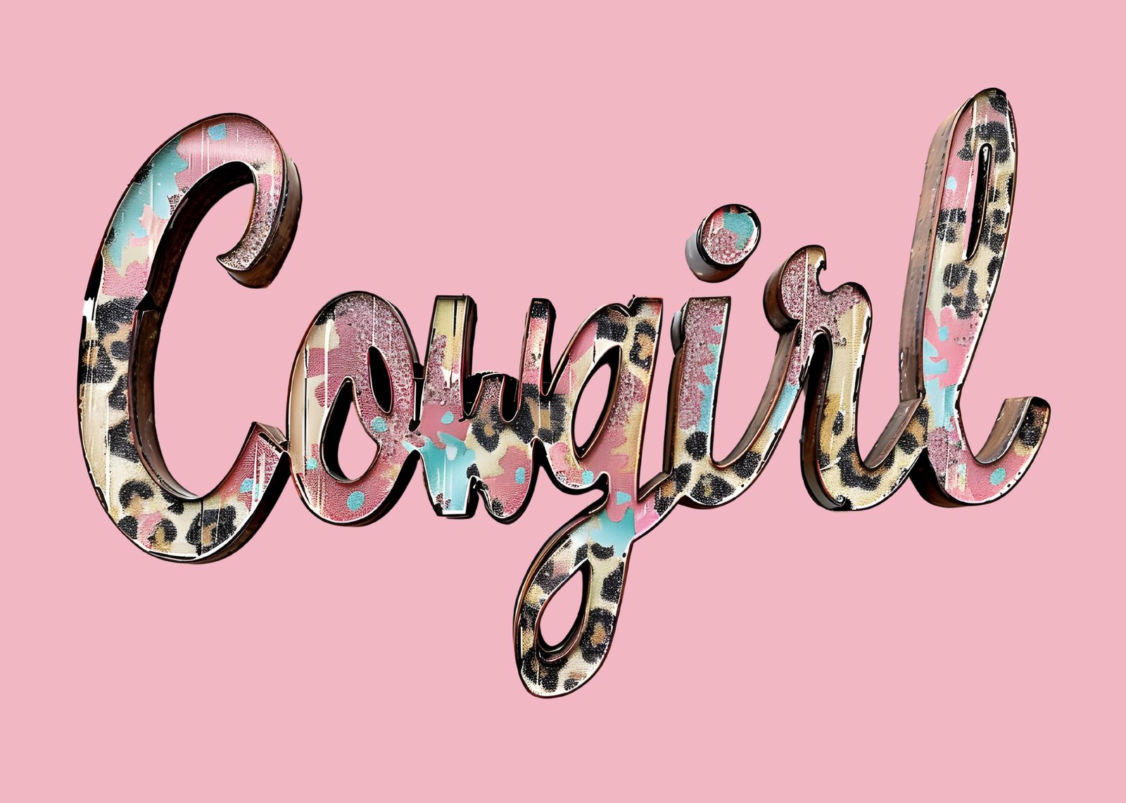 Bold Cowgirl Vibes Leopard Print Wall Art