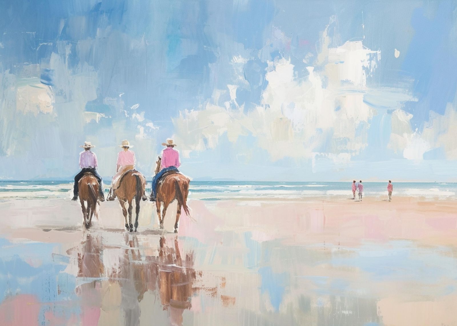 Coastal Horseback Riding Beach Wall Art
