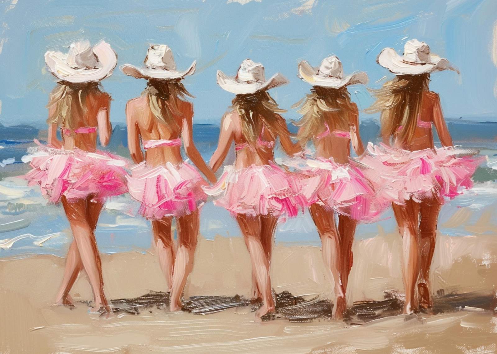 Bachelorette Beach Vibes Cowgirl Tutu Wall Art