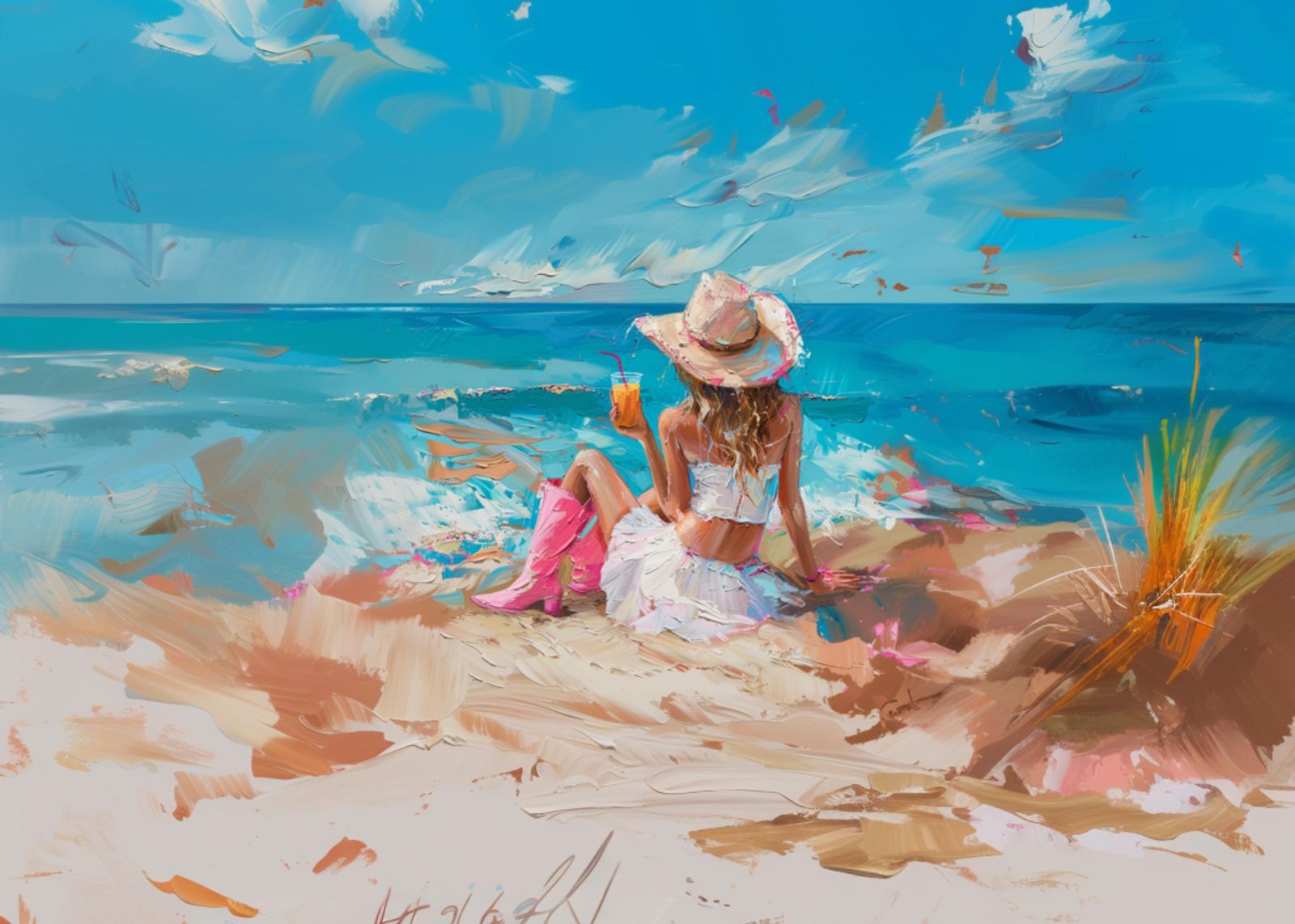 Cowgirl Beach Bliss Wall Art