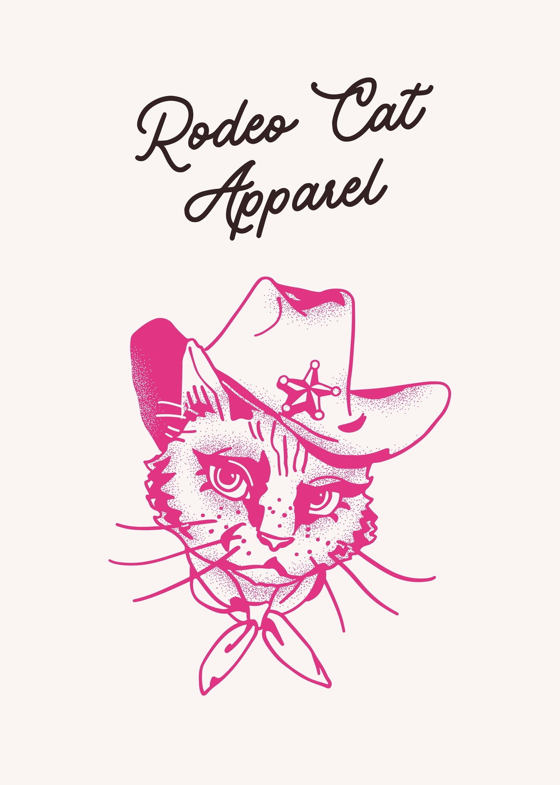 Pink Cowboy Cat Western Art Wall Art