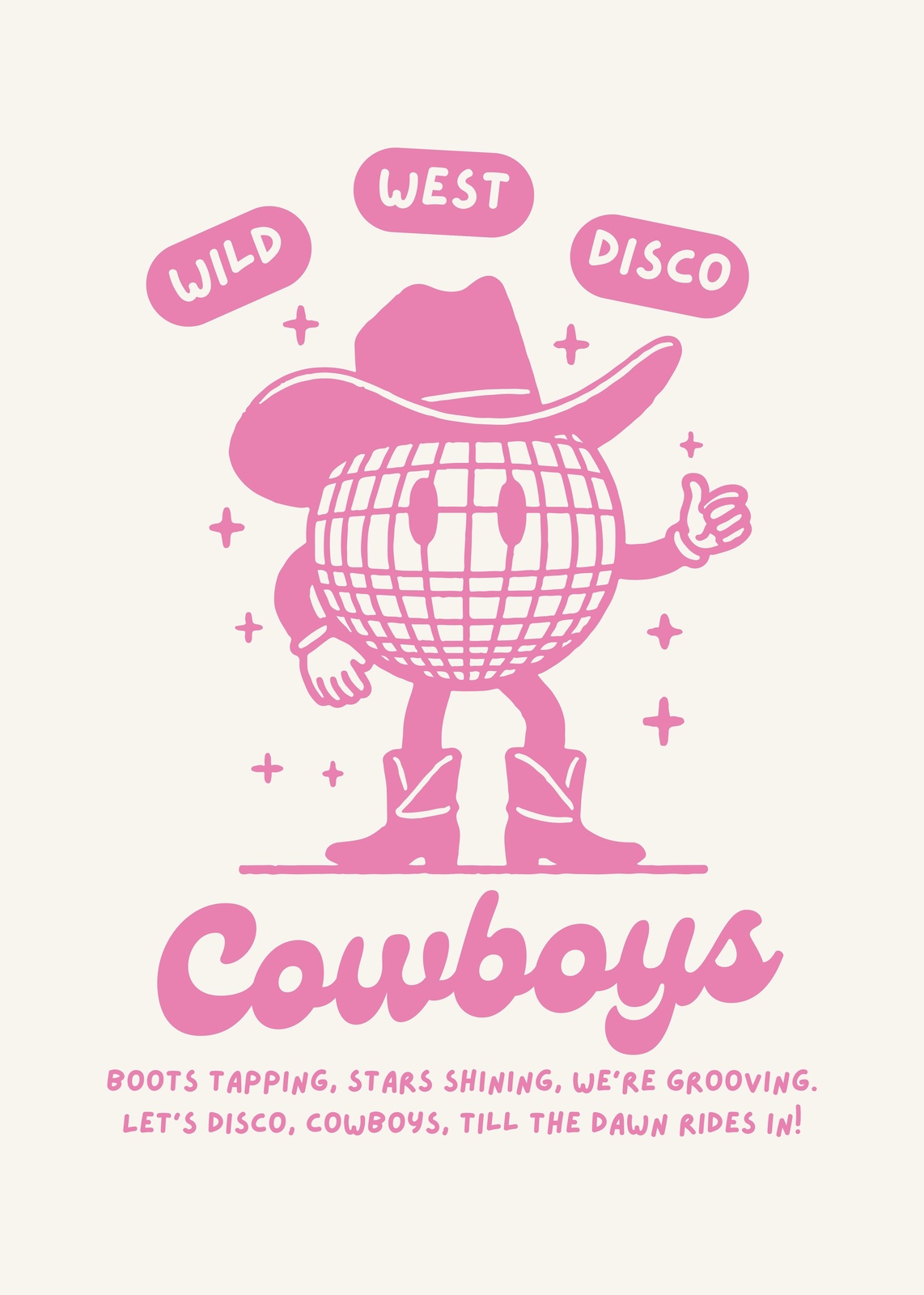 Disco Cowboy Wall Art Wall Art