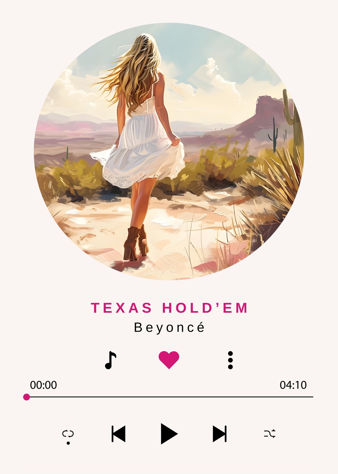 Beyoncé Texas Hold'em Desert Vibes Wall Art