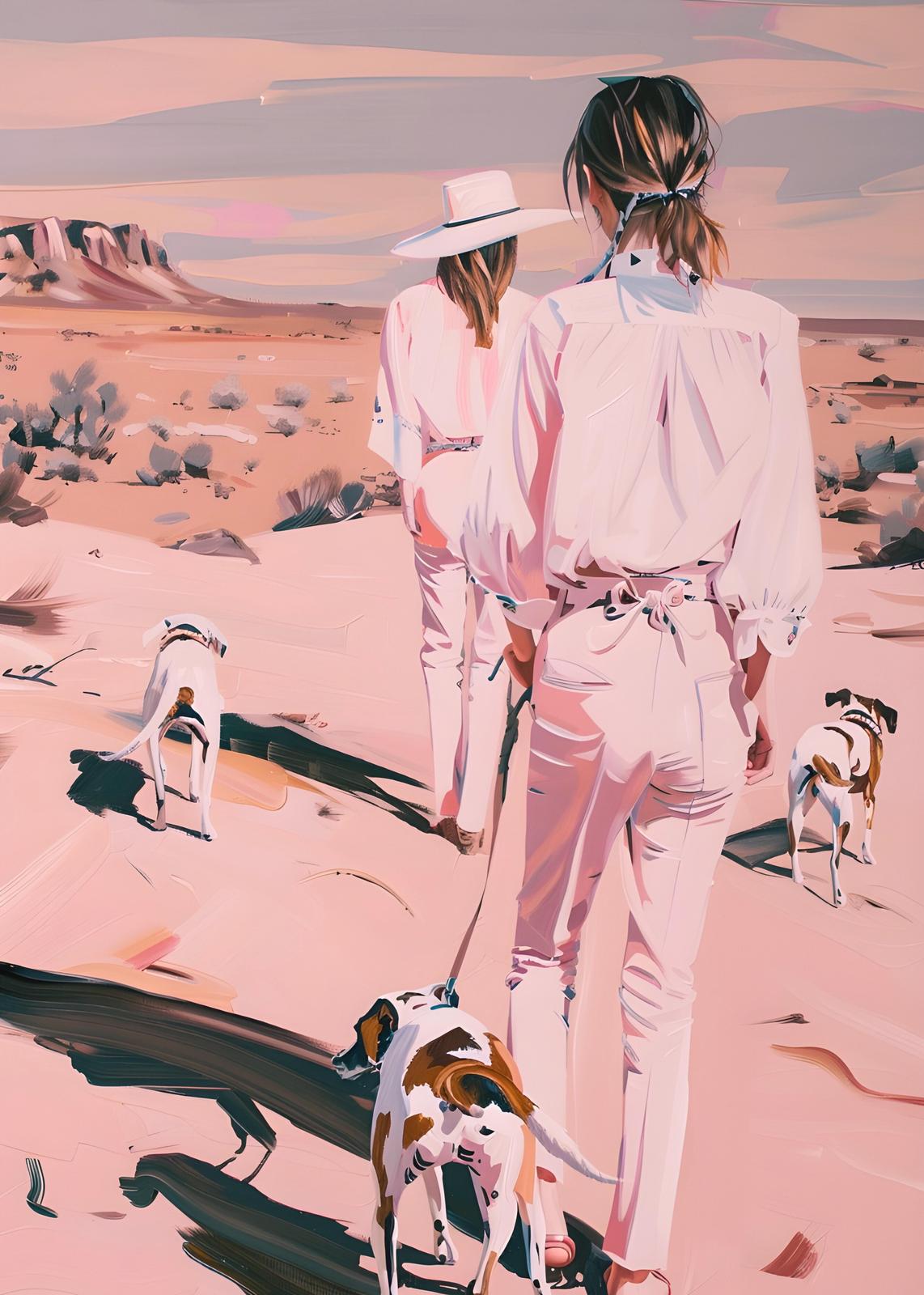 Desert Wanderlust Duo with Dogs Wall Art