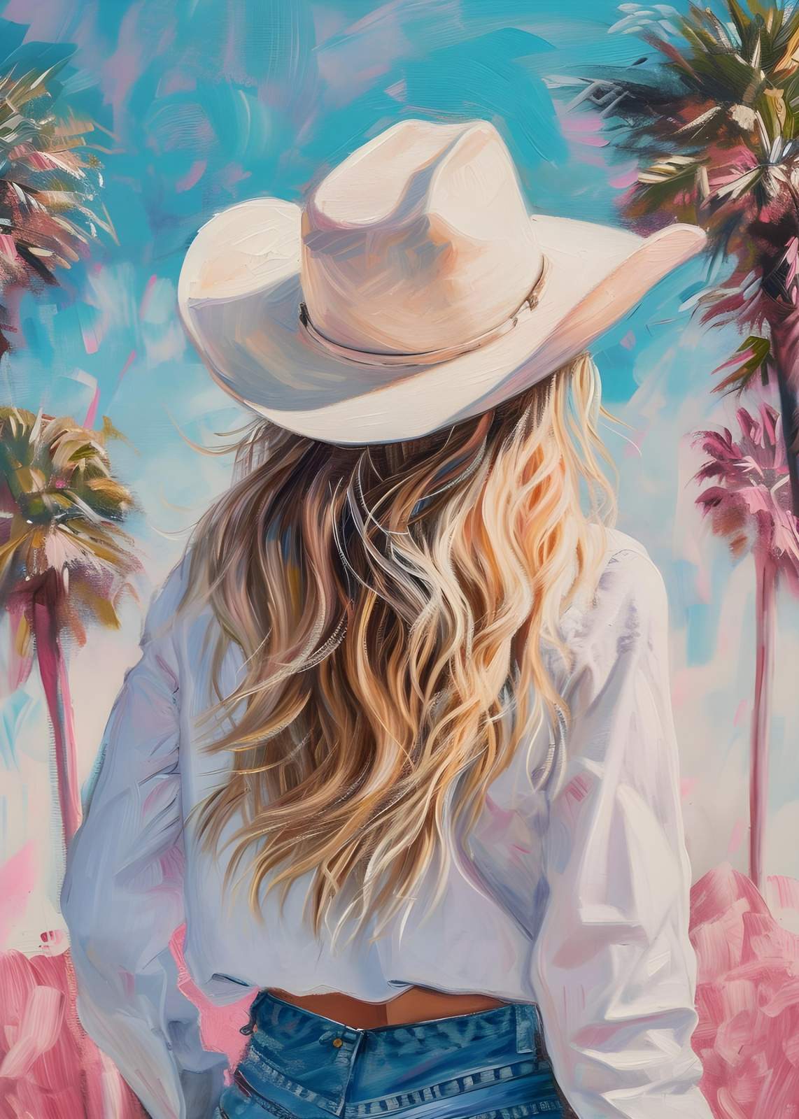 Cowgirl Vibes Palm Tree Boho Wall Art