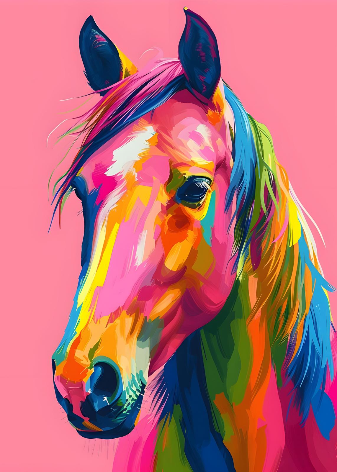 Vibrant Horse Pop Art Wall Art