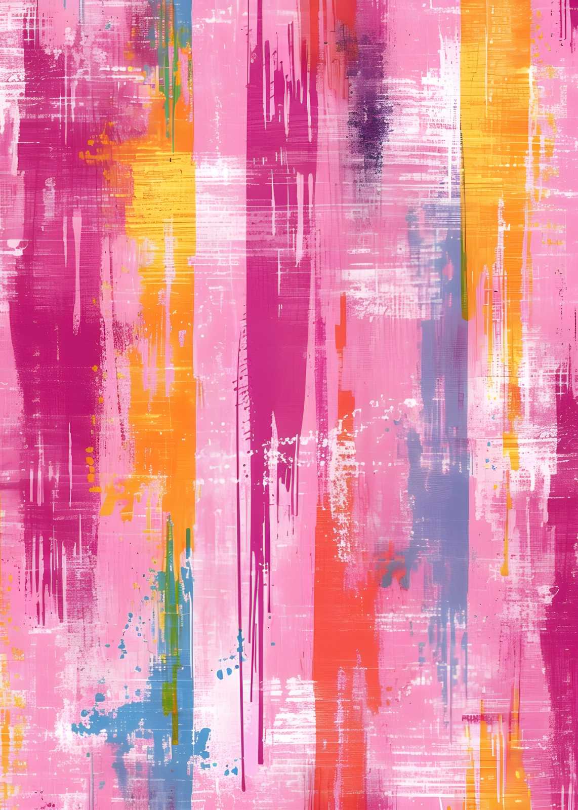 Vibrant Abstract Strokes Wall Art